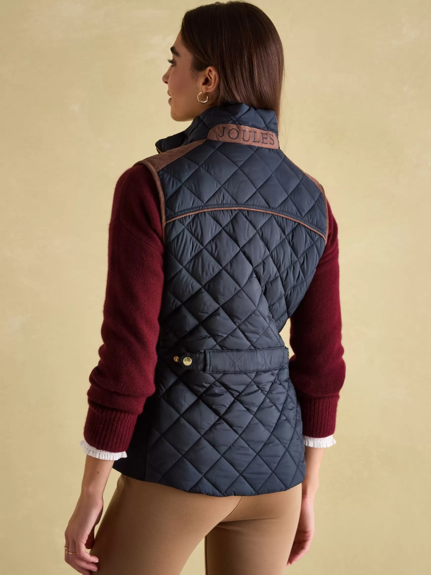 Braemar Luxe Showerproof Diamond Quilted Gilet^Joules Sale