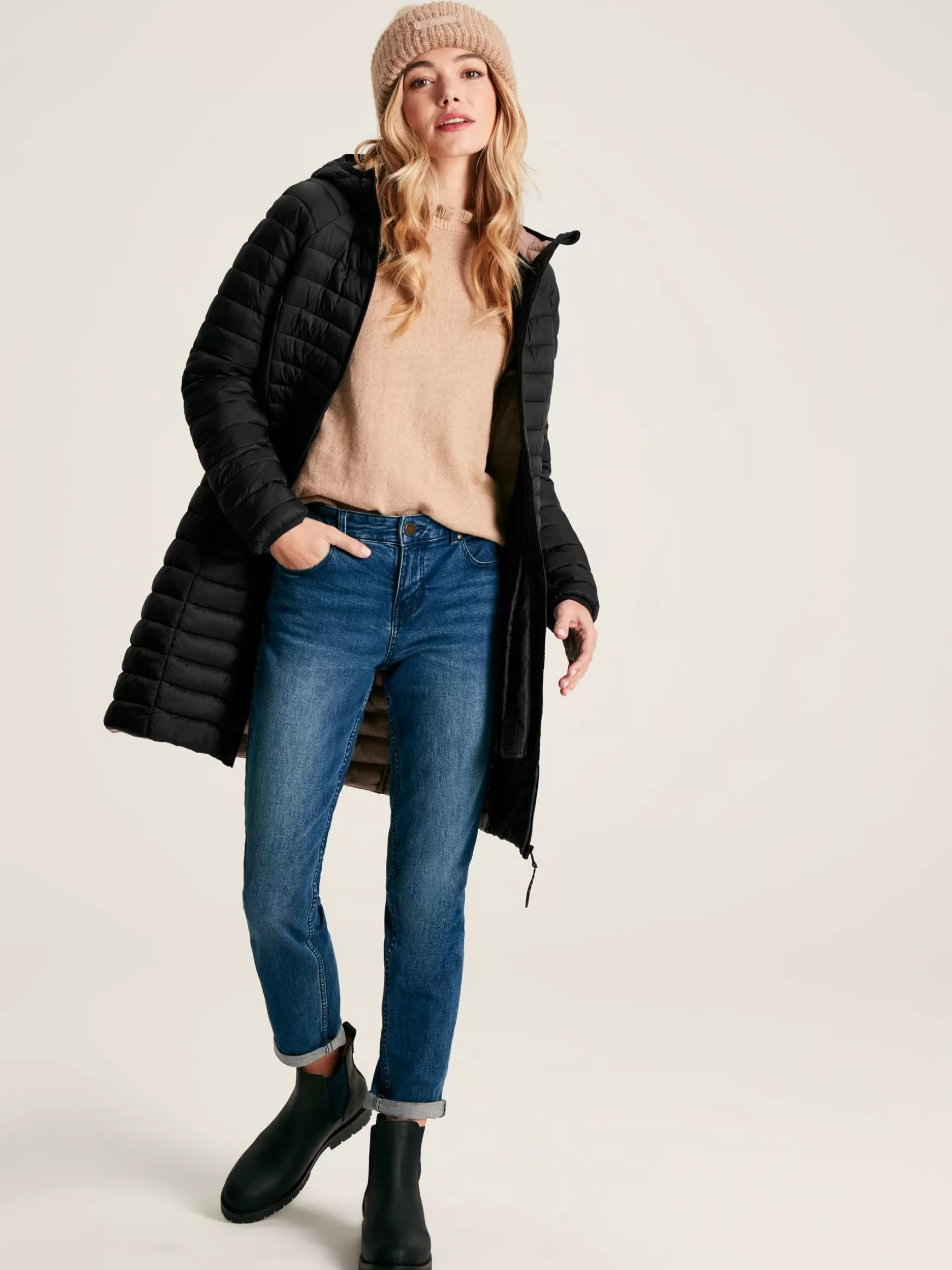 Bramley Showerproof Long Packable Padded Coat^Joules Clearance