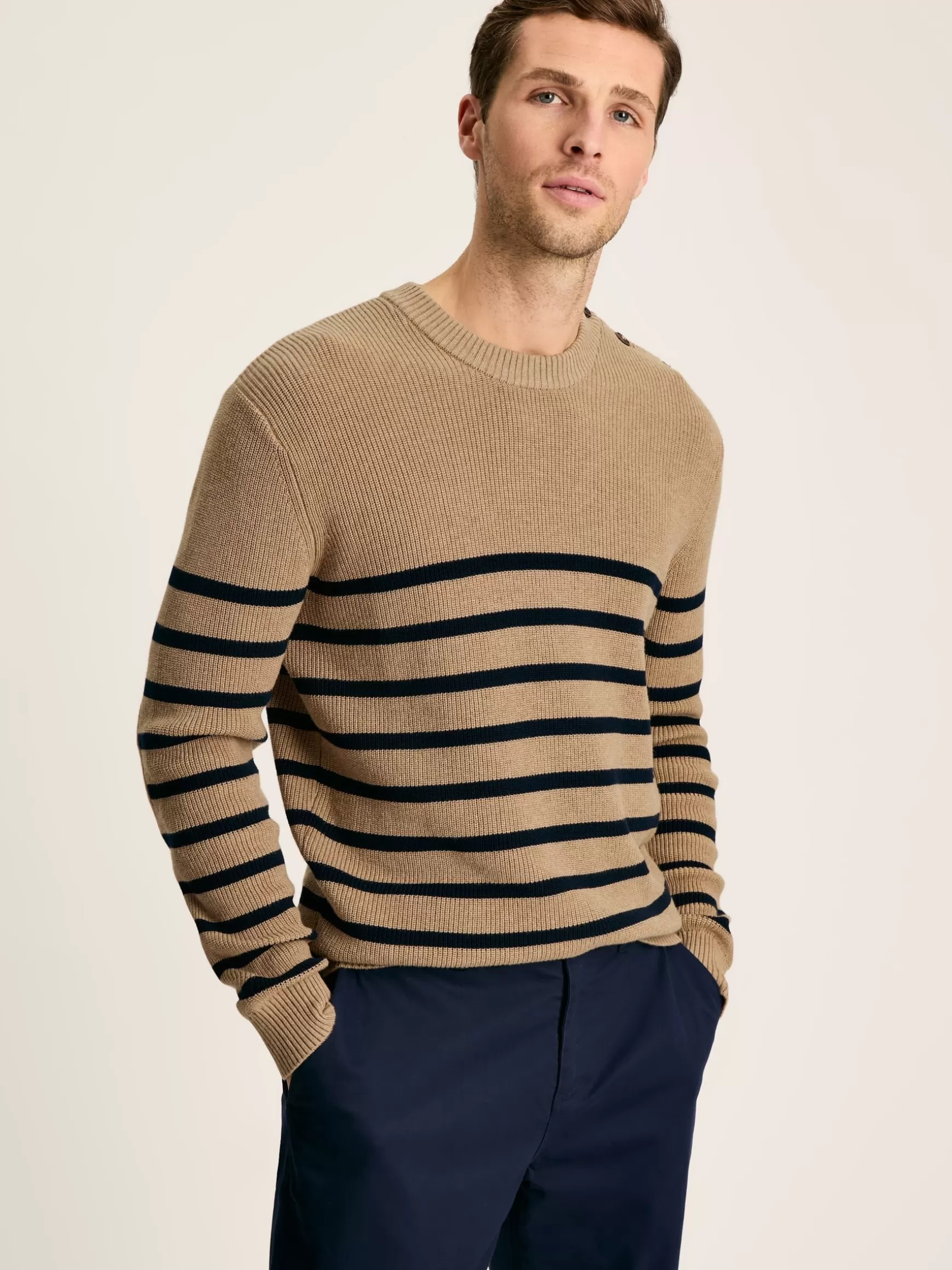 Breton Navy Stripe Crew Neck Knitted Jumper^Joules Best