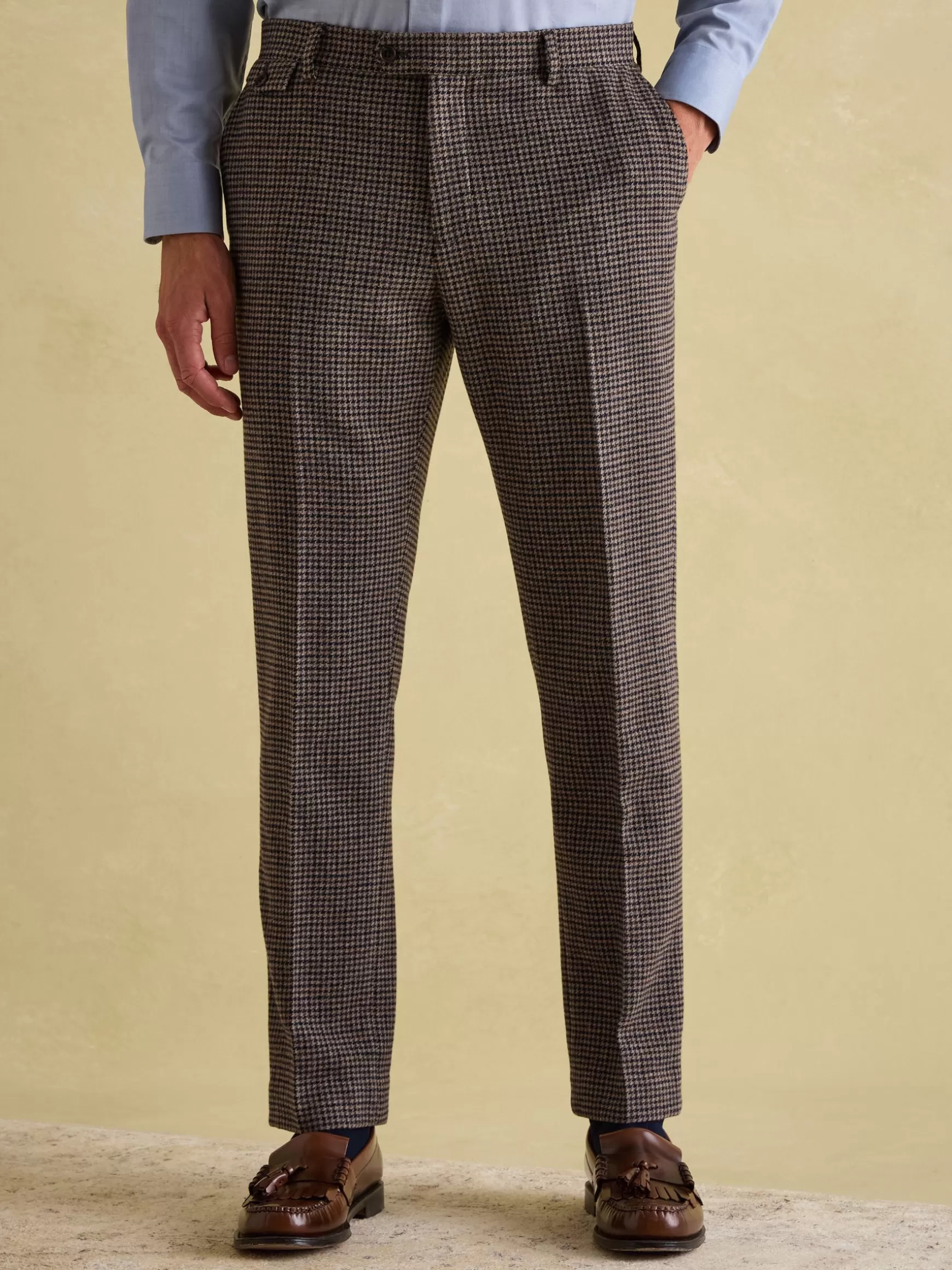Slim Fit Dogtooth Texture Suit Trousers^Joules Hot