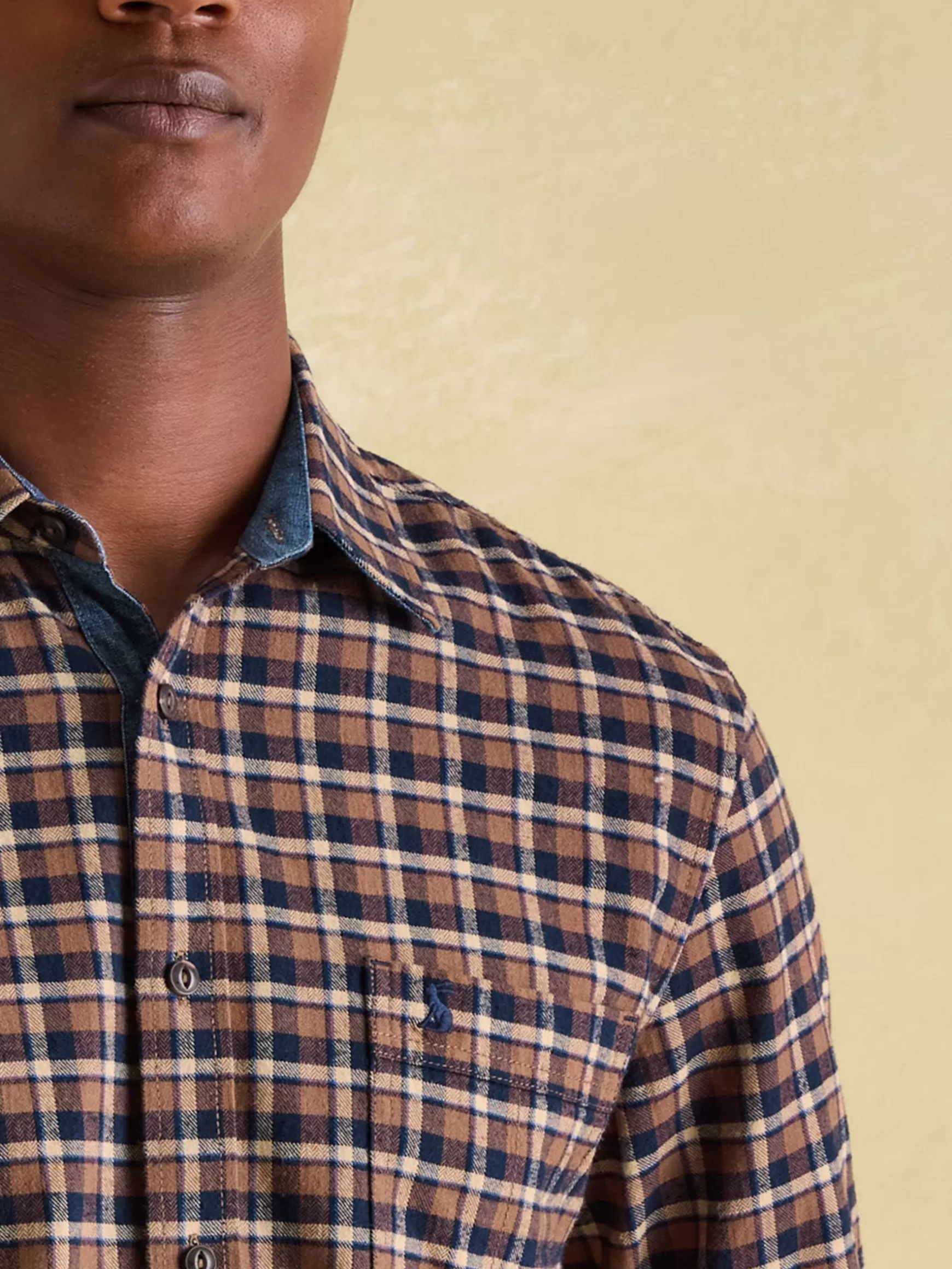Buchanan Brown & Navy Soft Brushed Cotton Check Shirt^Joules Best Sale