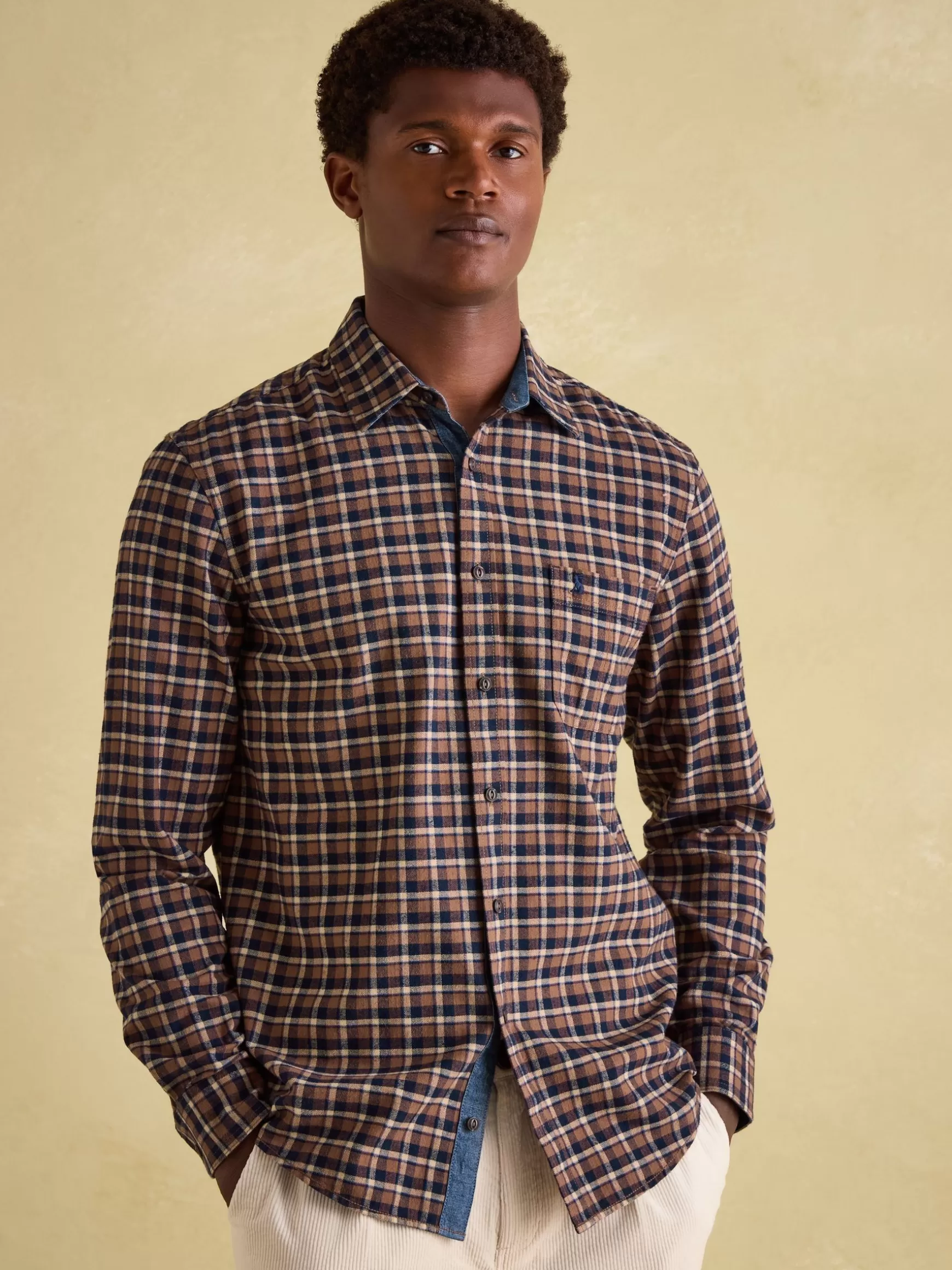 Buchanan Brown & Navy Soft Brushed Cotton Check Shirt^Joules Best Sale