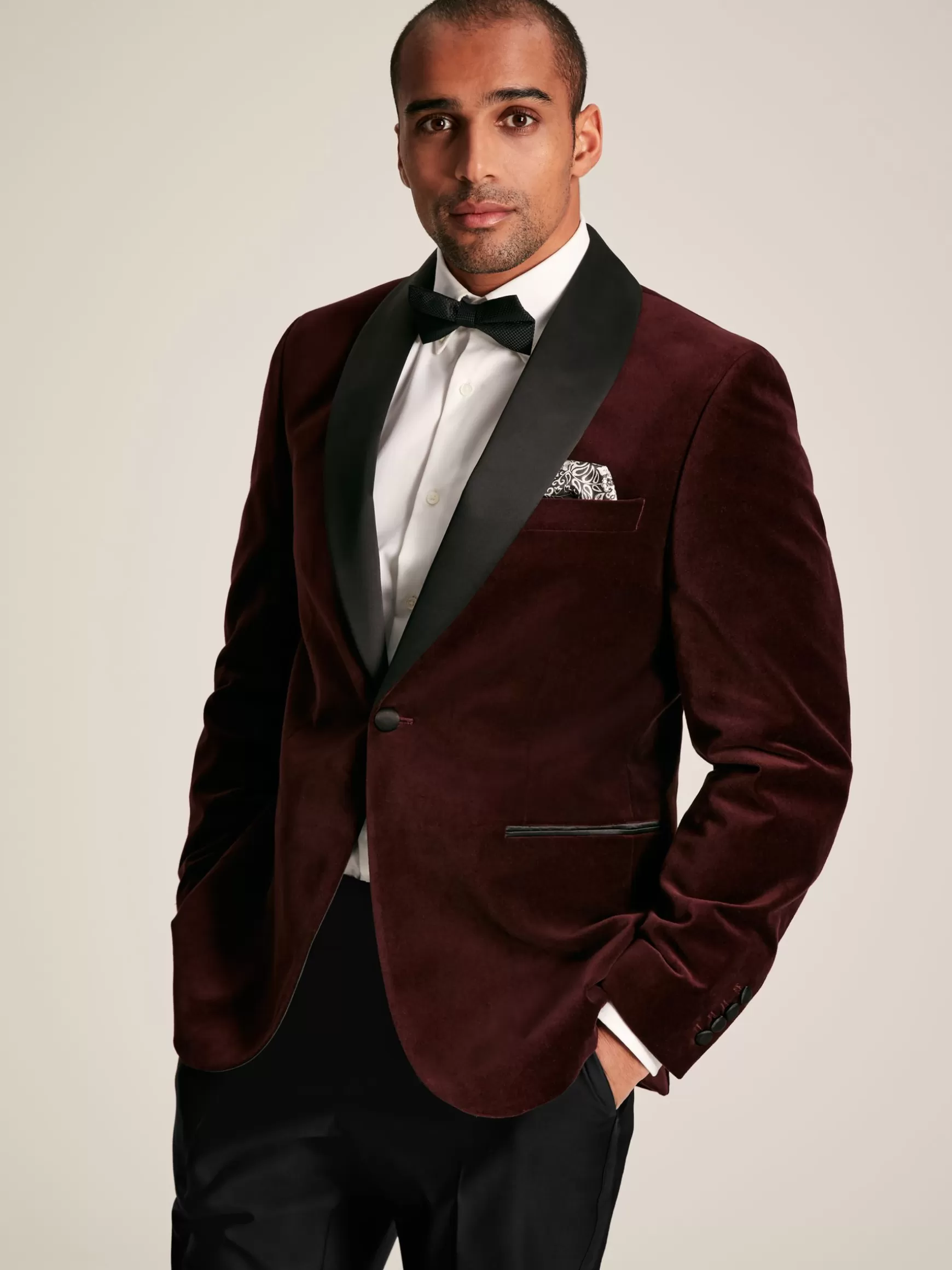 Burgundy Red Slim Fit Velvet Blazer^Joules Cheap