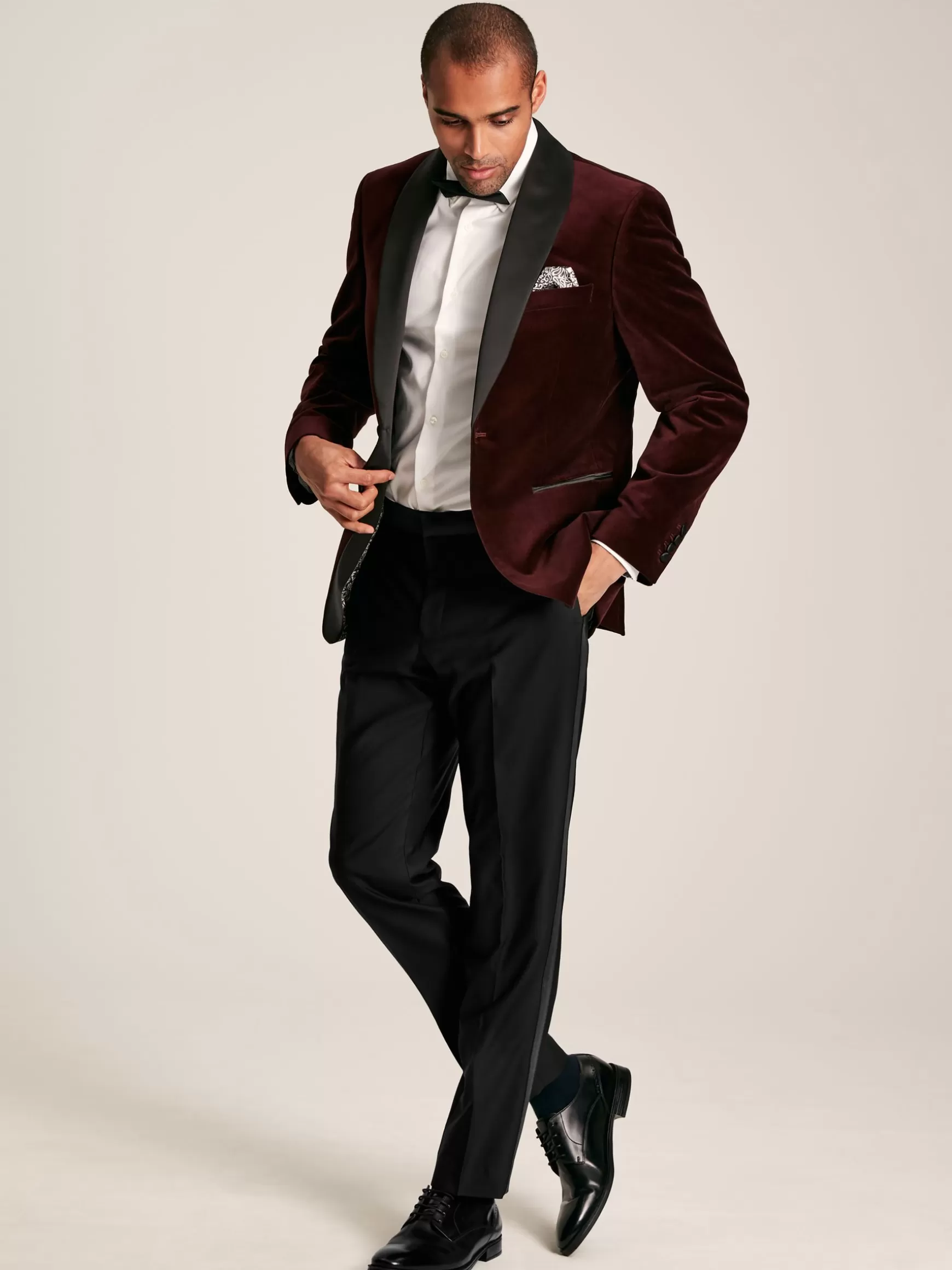 Burgundy Red Slim Fit Velvet Blazer^Joules Cheap