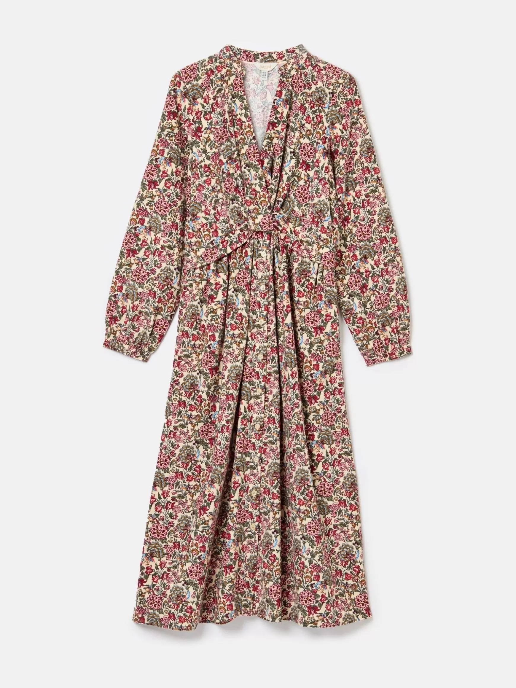 Cara Cream Ditsy Cord Twisted Front Dress^Joules Flash Sale