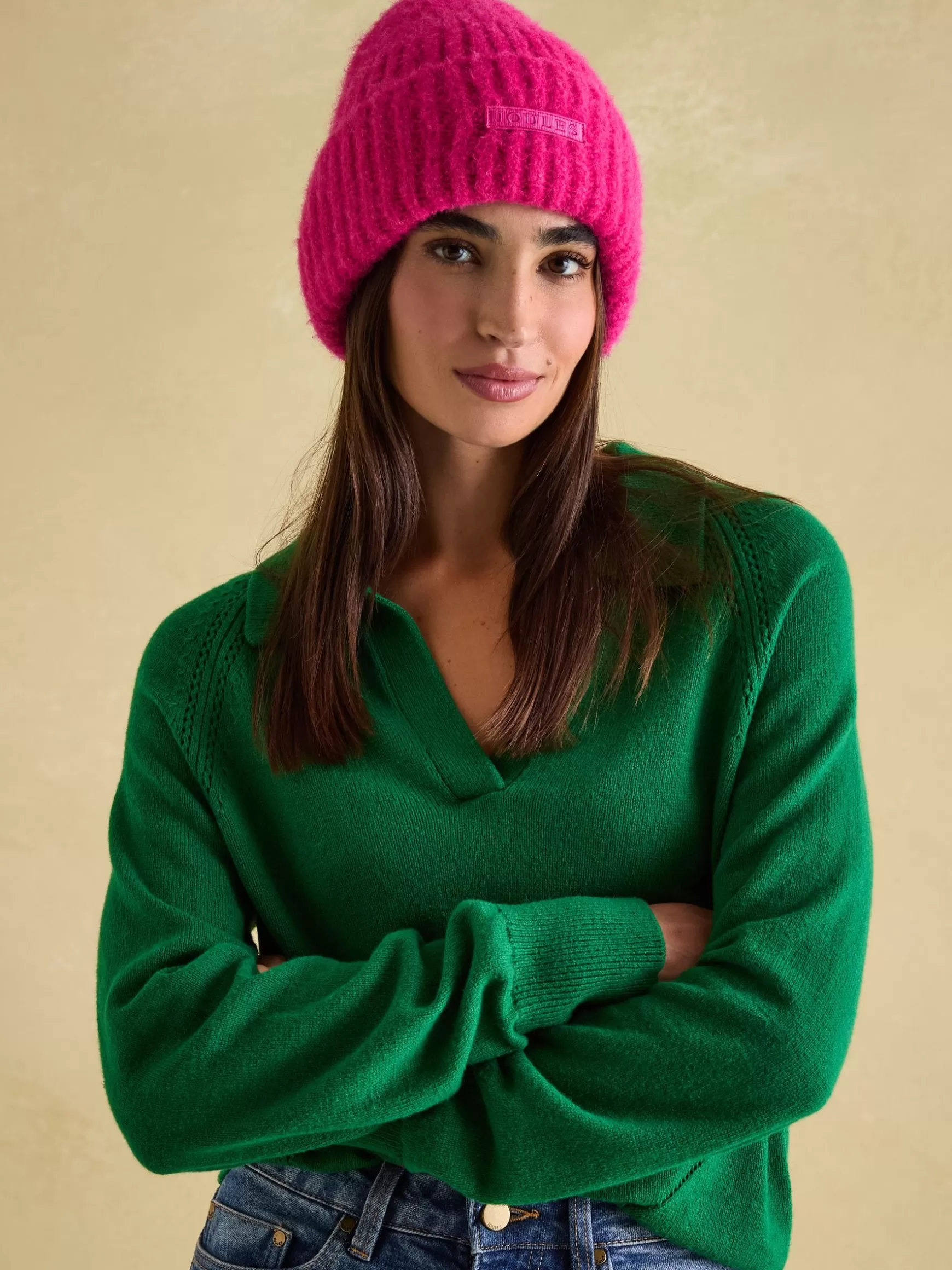 Caversham Bright Pink Beanie Hat^Joules Store
