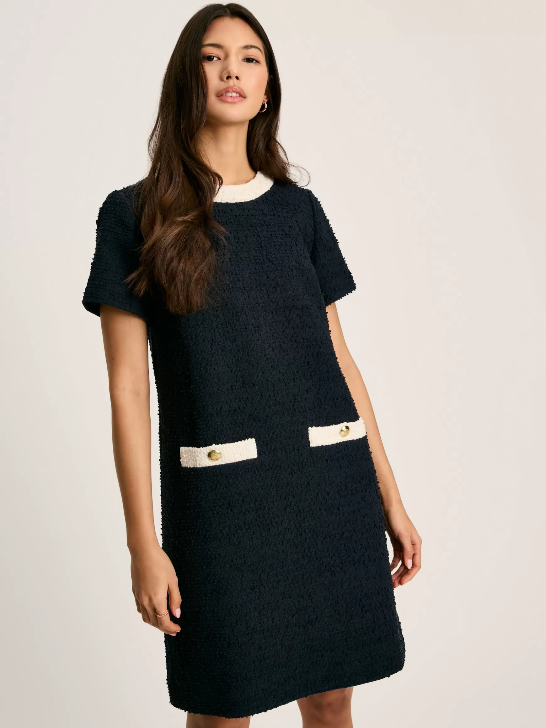 Celeste Navy Blue Mini Boucle Dress^Joules Cheap