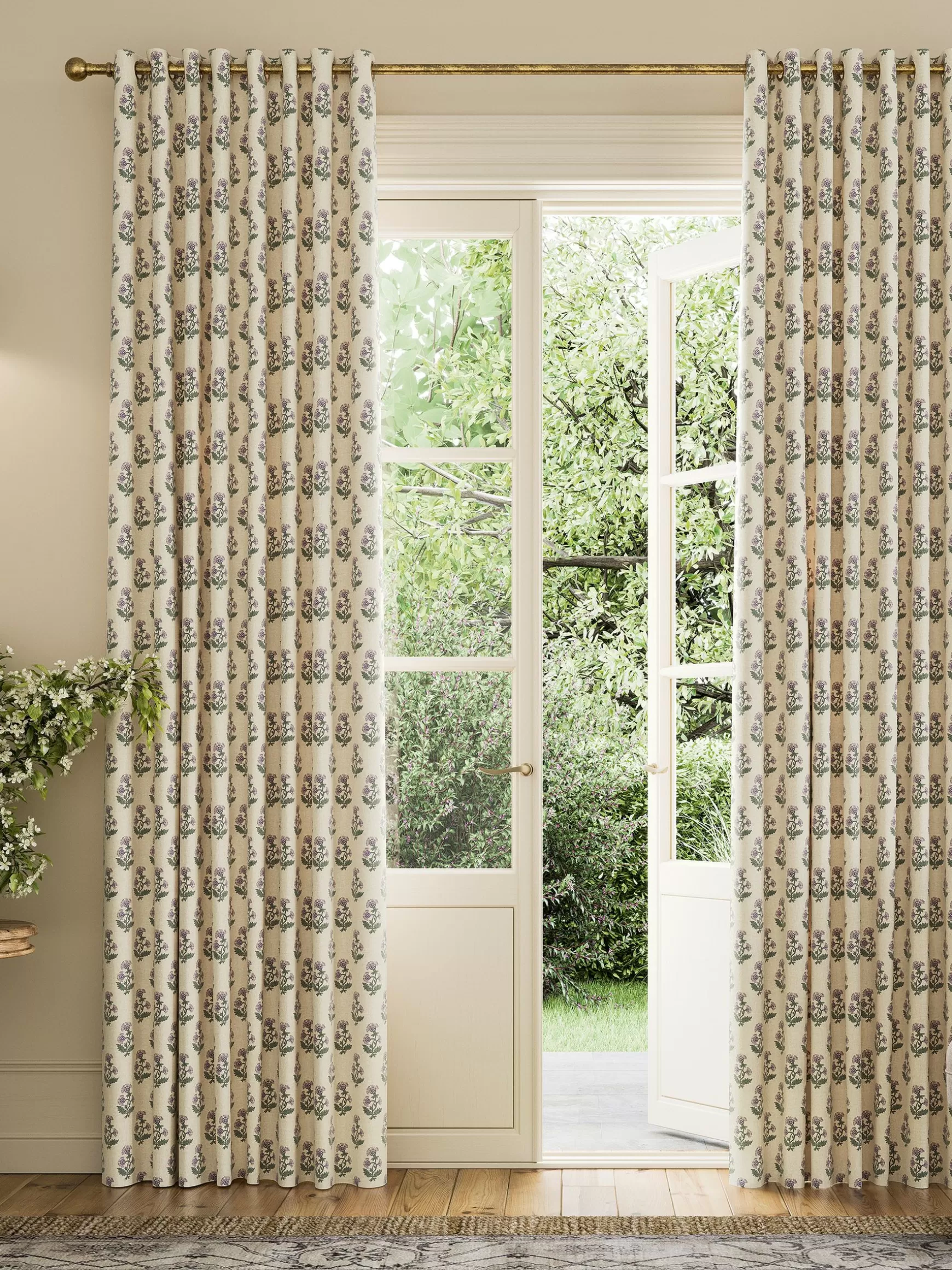 Chamomile Set of 2 Blackout Eyelet Curtains^Joules Best Sale
