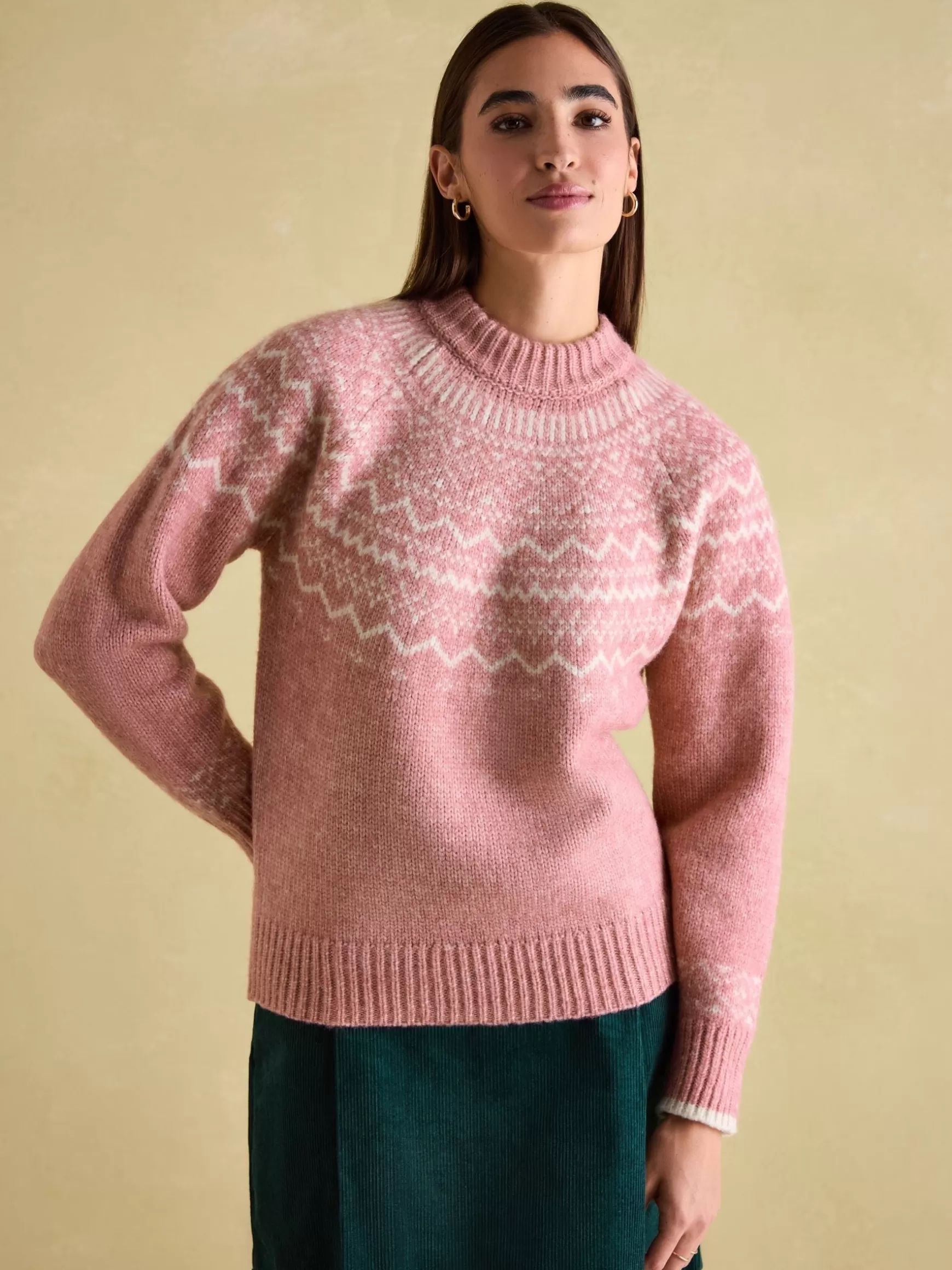 Charlotte Crew Neck Fair Isle Jumper^Joules Fashion