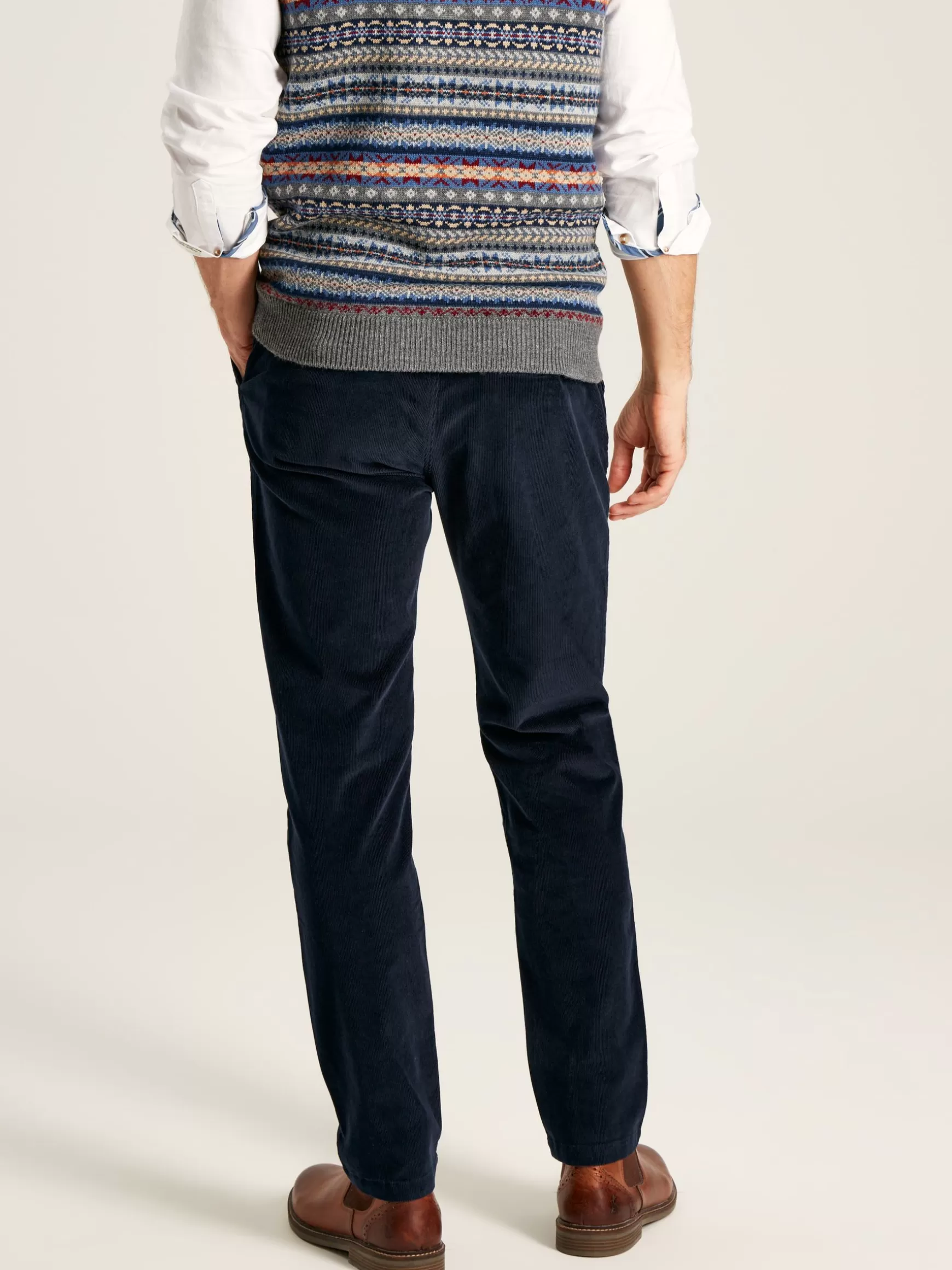 Cord Navy Blue Straight Leg Corduroy Trousers^Joules Best