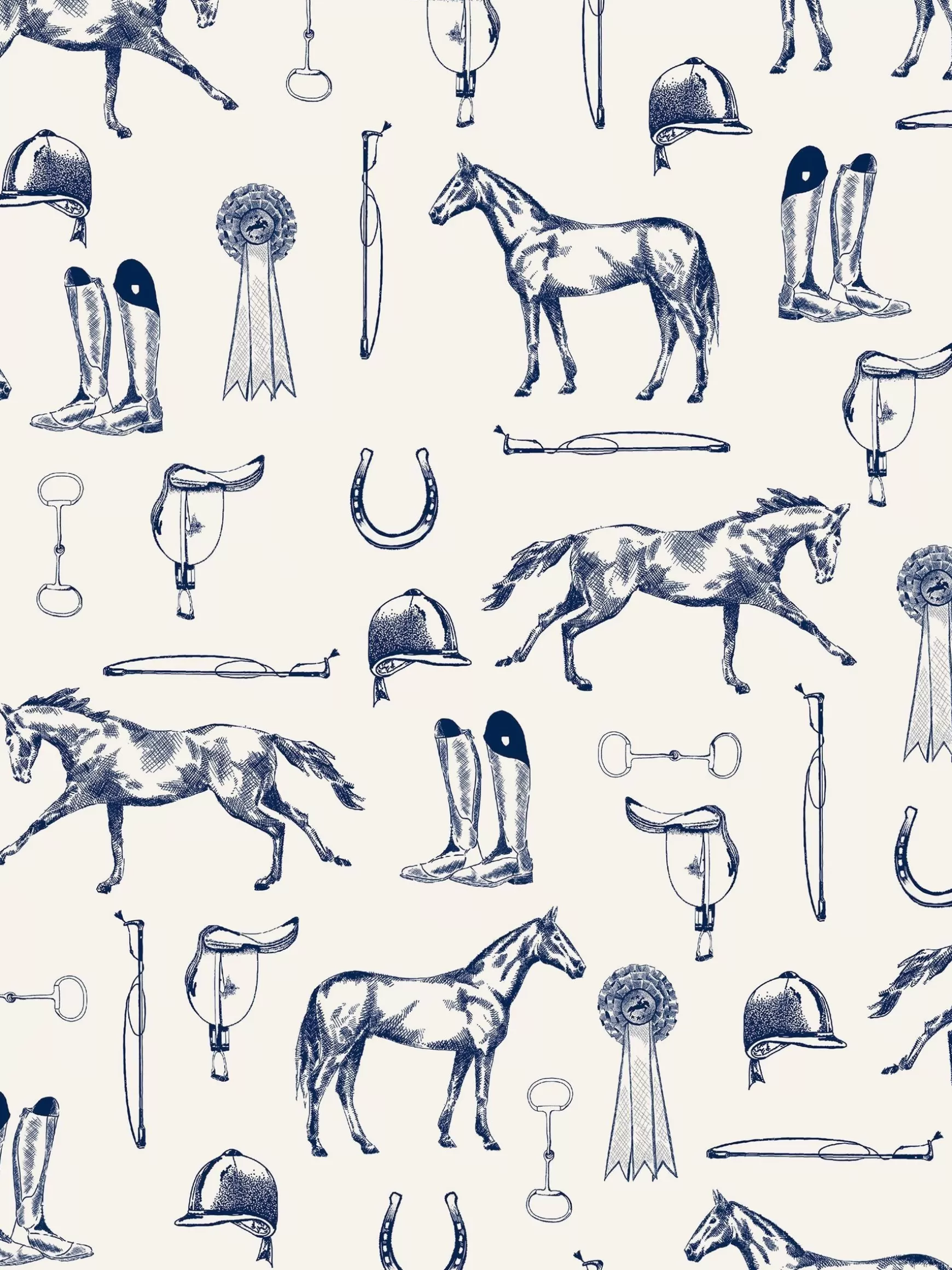 Sketched Equestrian Print 10M Wallpaper^Joules Flash Sale