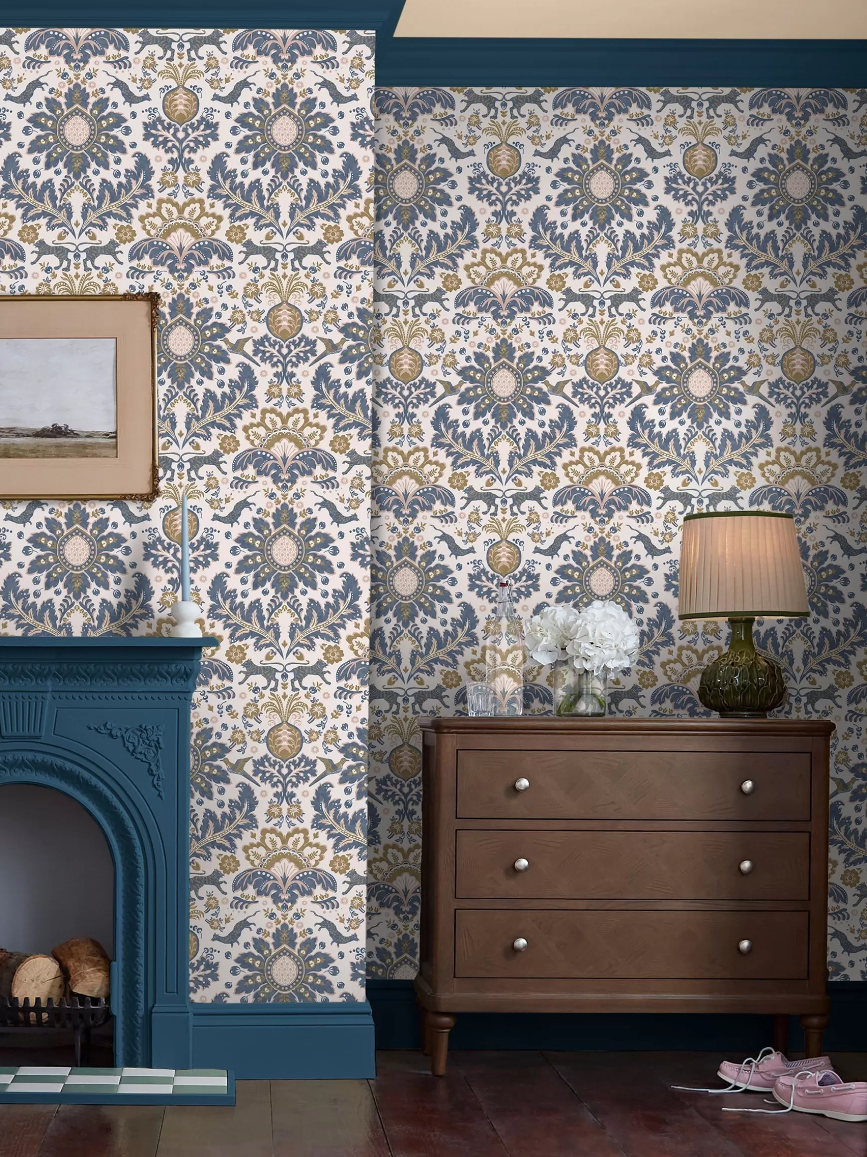 Animal Damask Print 10M Wallpaper^Joules Cheap