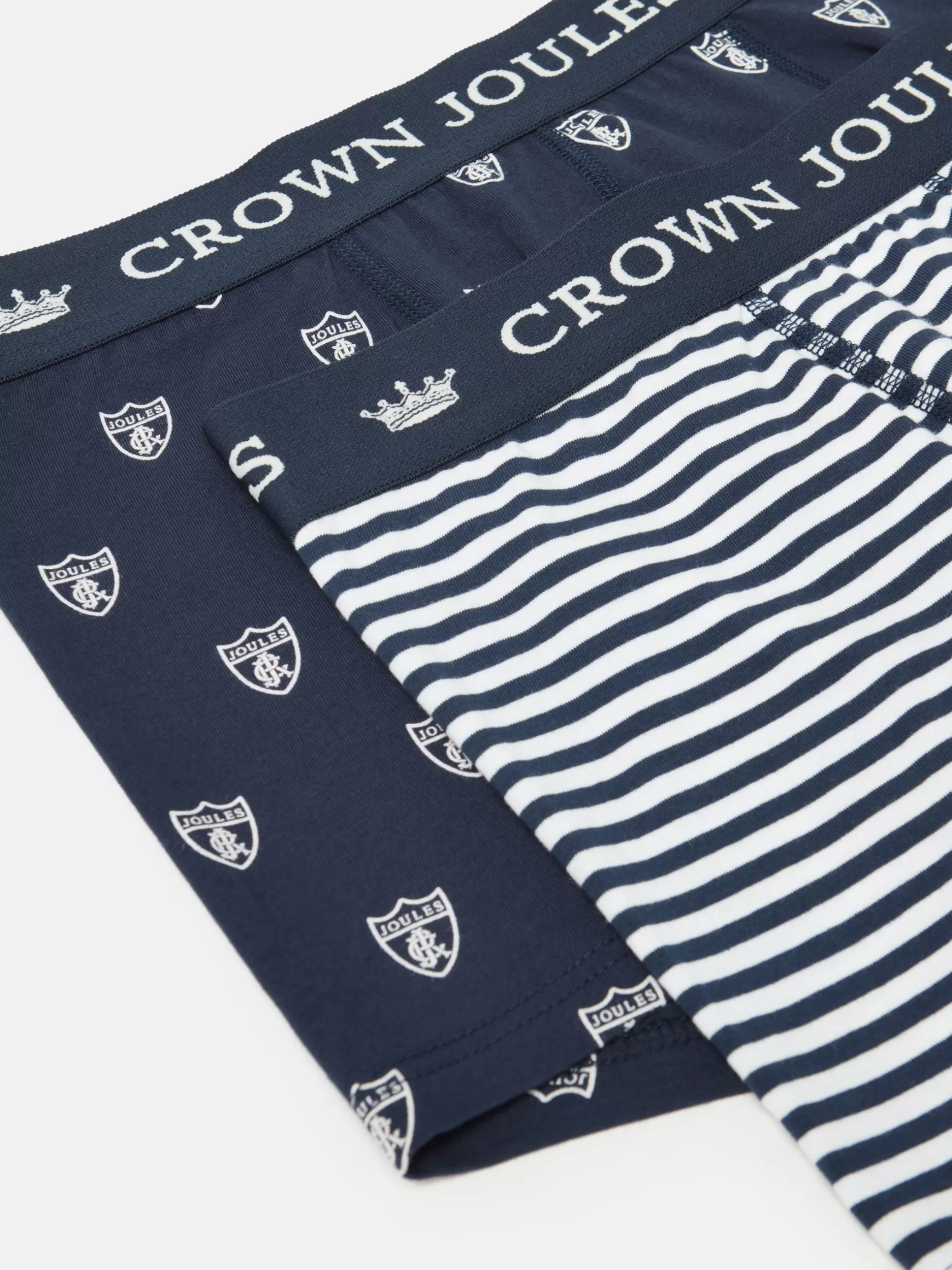 Crown Navy & White Crest Pack of Two Cotton Boxers^Joules Sale