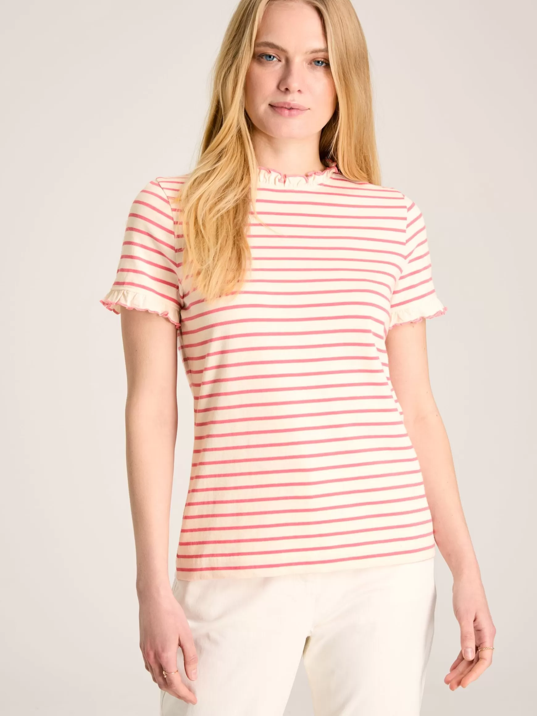 Daisy Short Sleeve Frilled Neck Top^Joules Flash Sale