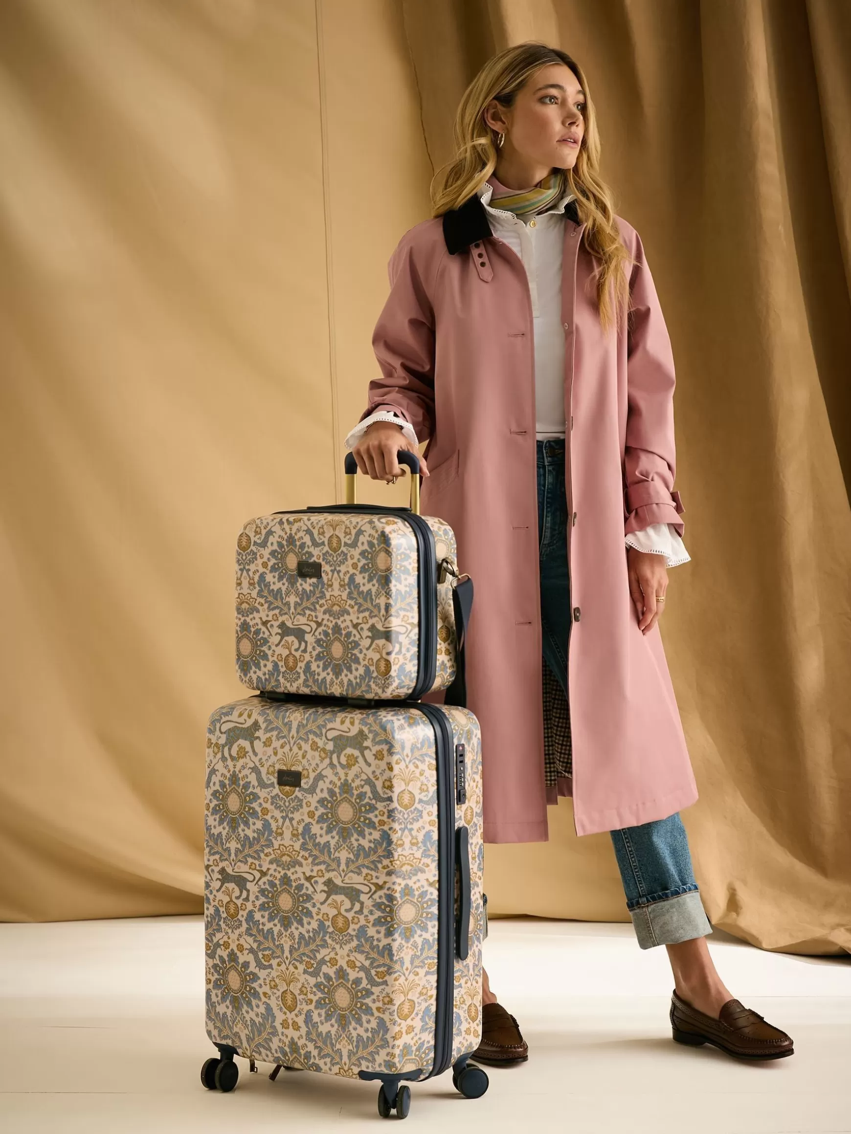 Damask Print Hard Shell Vanity Case^Joules Clearance