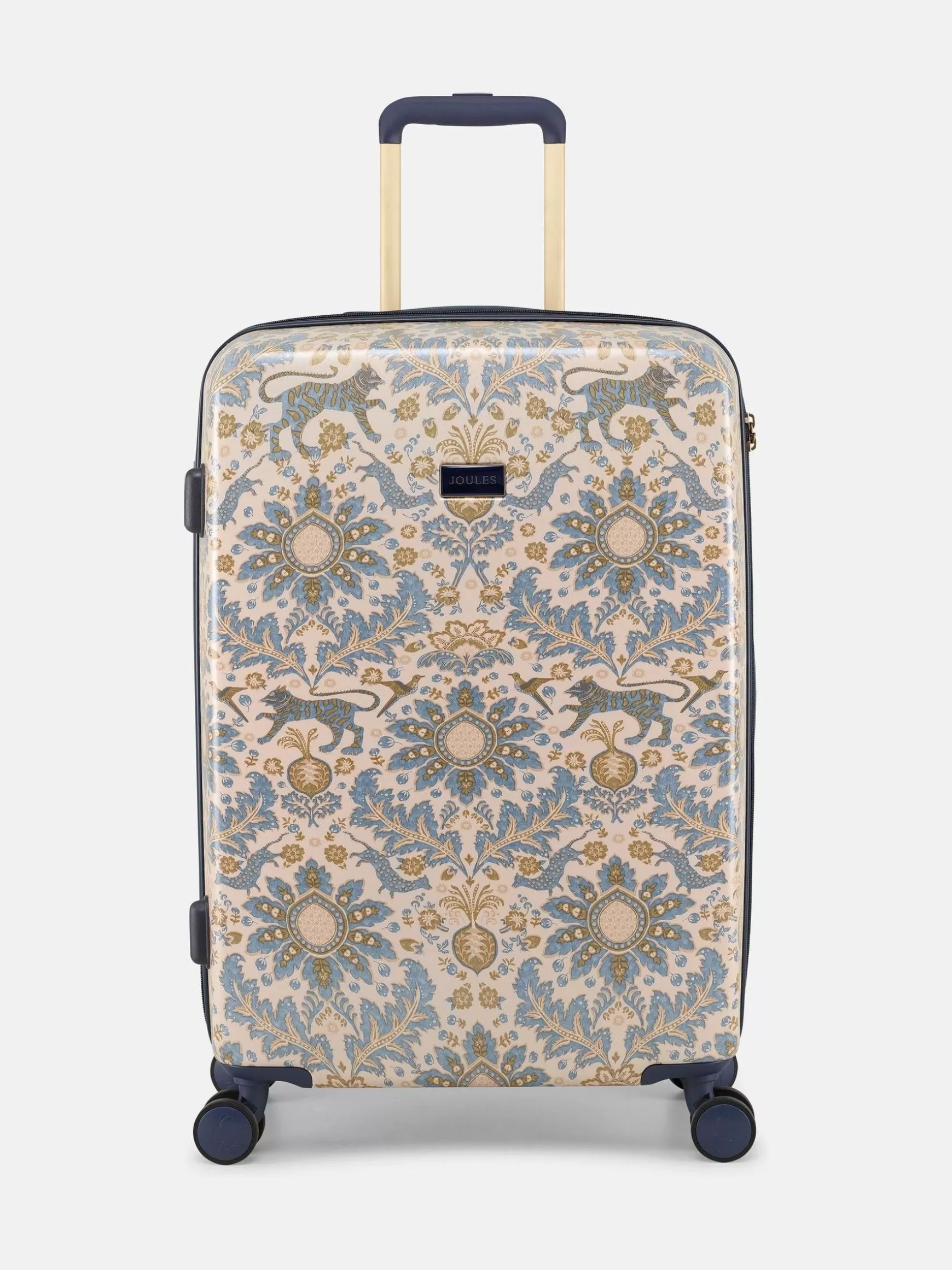 Damask Print Medium Four Wheel Hard Shell Suitcase^Joules Fashion