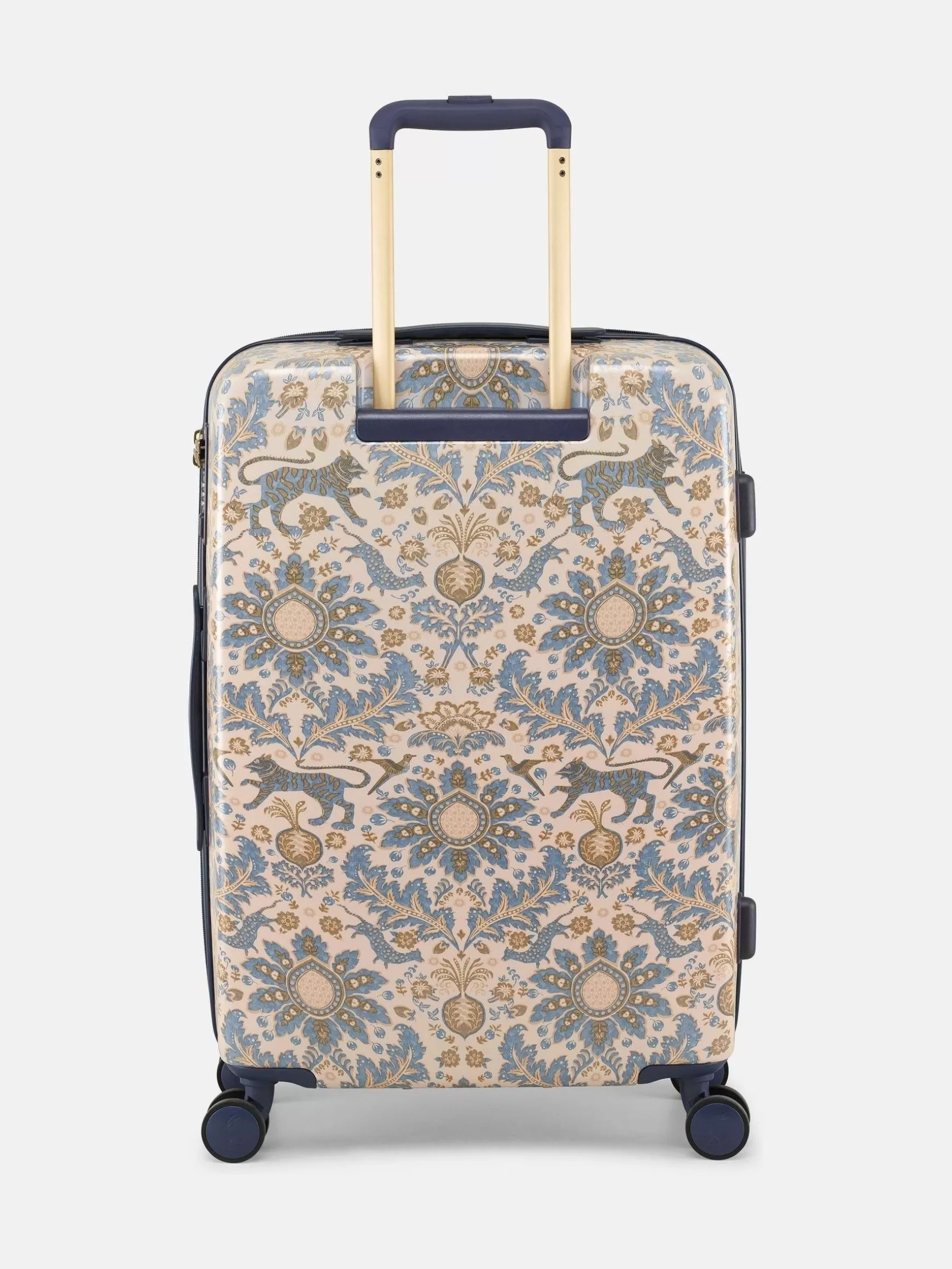 Damask Print Medium Four Wheel Hard Shell Suitcase^Joules Fashion