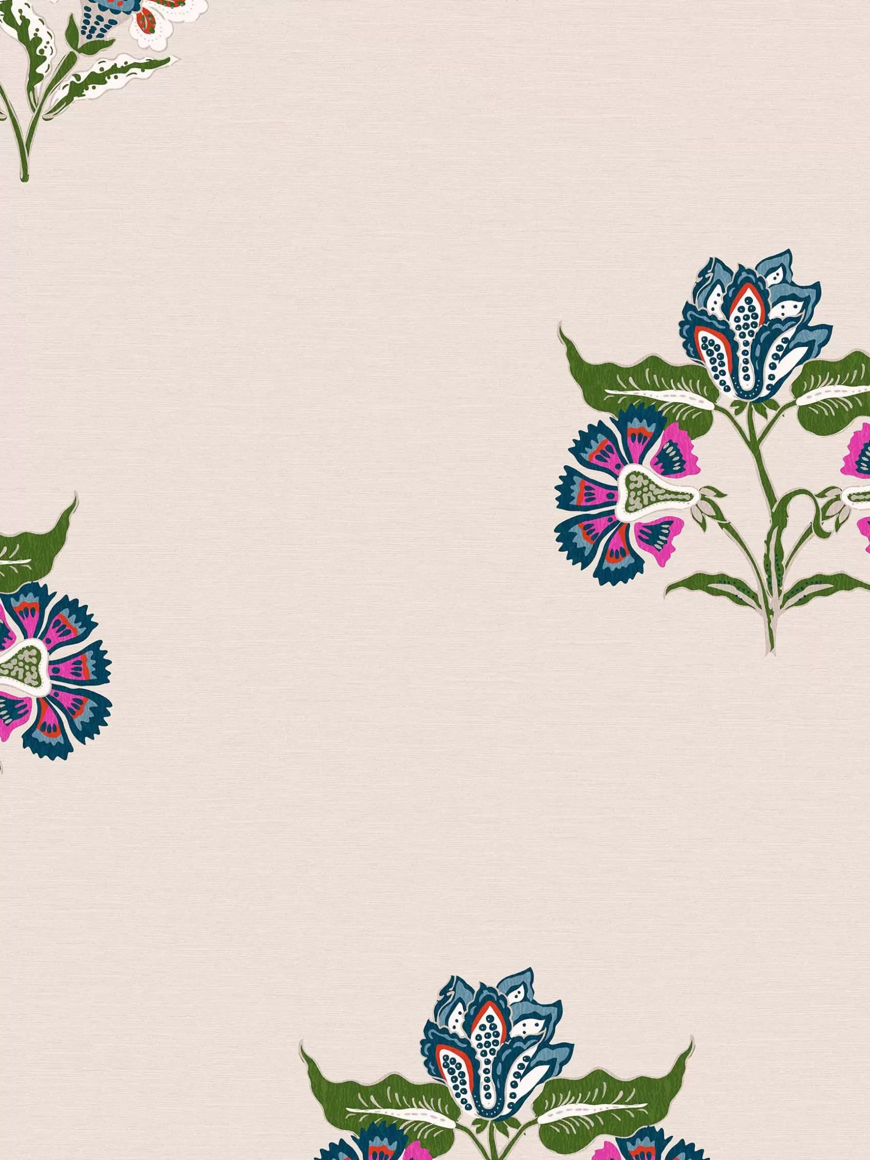 Dawn Grey Indienne Block Print 10M Wallpaper^Joules Sale