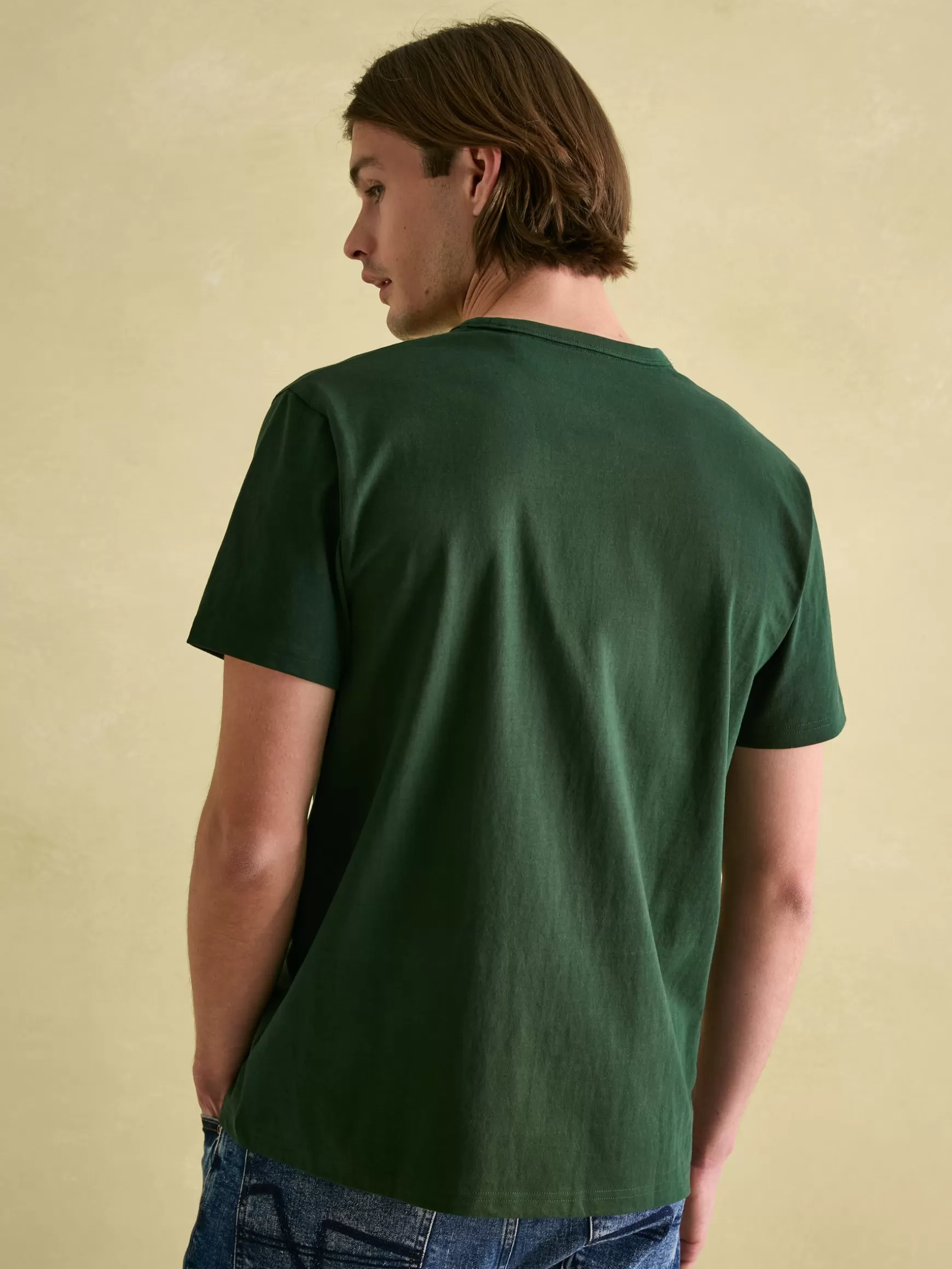 Denton Dark Green Heavyweight Jersey 100% Cotton Crew Neck T-Shirt^Joules New
