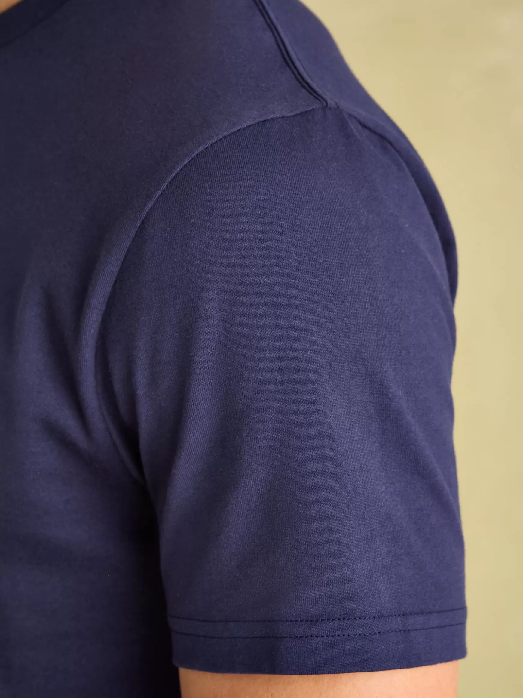 Denton Navy Blue Lightweight Jersey 100% Cotton Crew Neck T-Shirt^Joules Sale