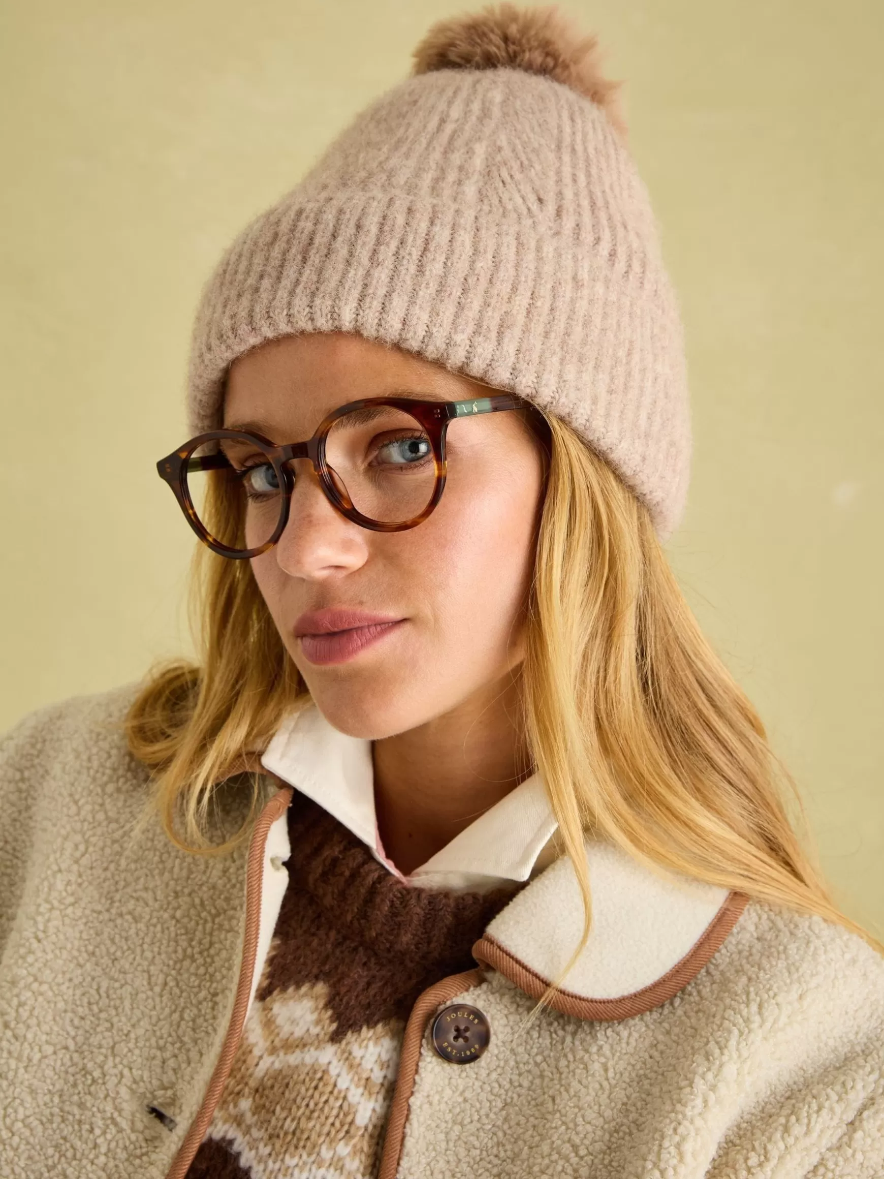 Effie Knitted Bobble Hat^Joules Hot