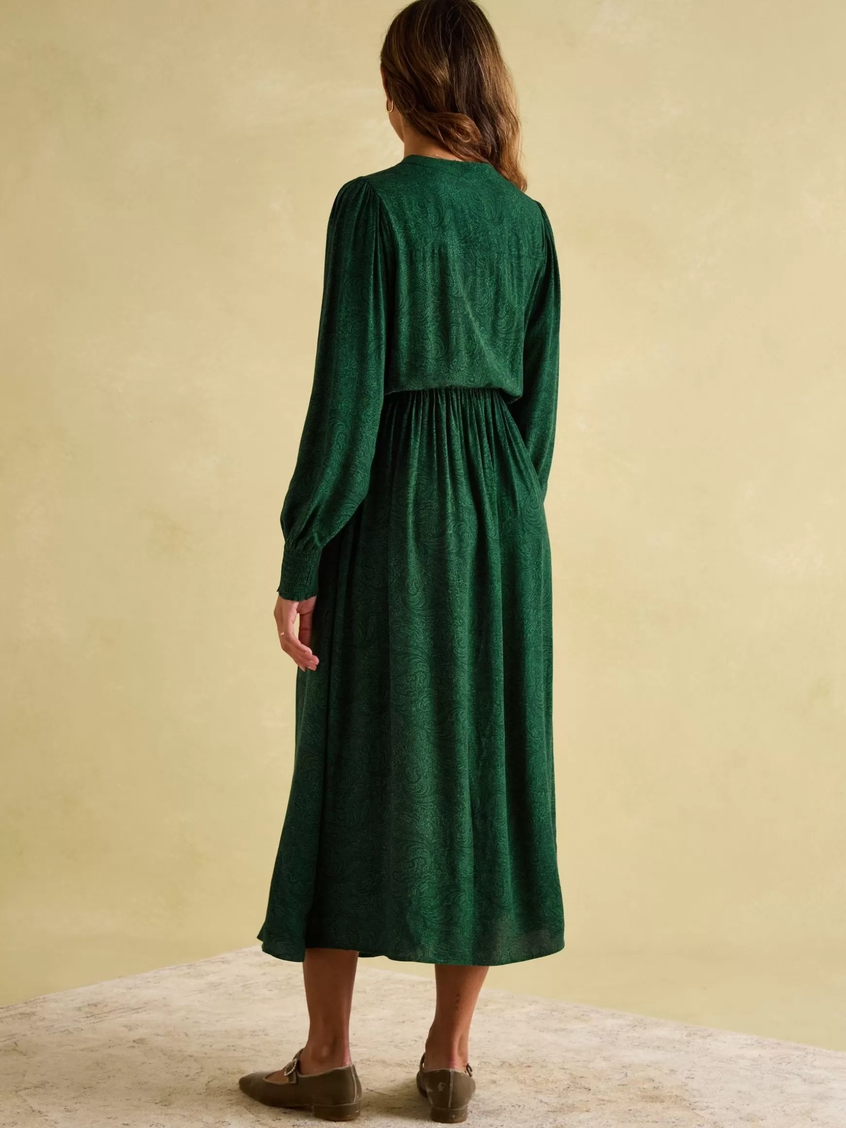 Elena Green Paisley Button Down Maxi Dress^Joules Fashion