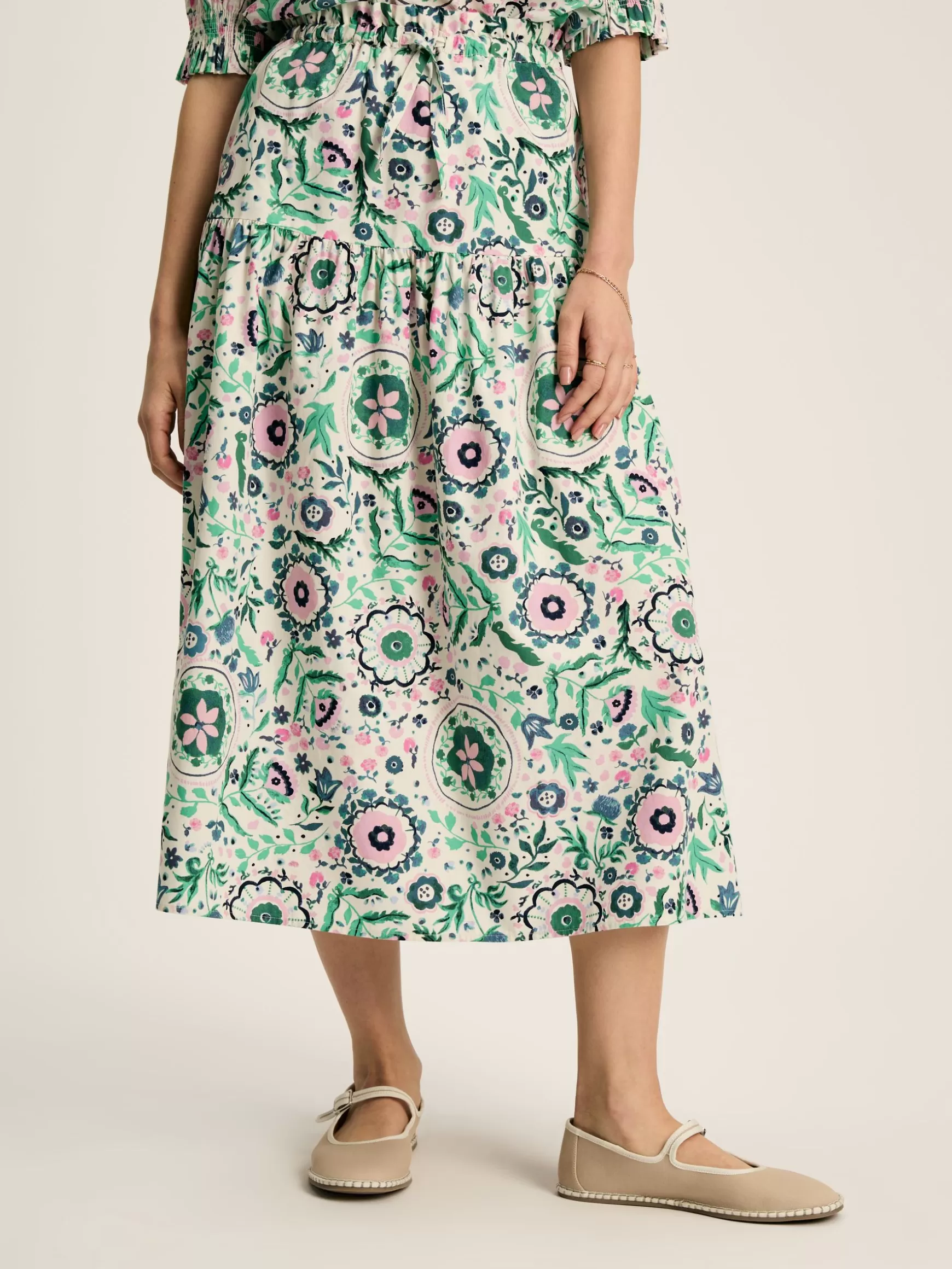 Elle Pink & Green Co-Ord Midi Skirt^Joules Flash Sale