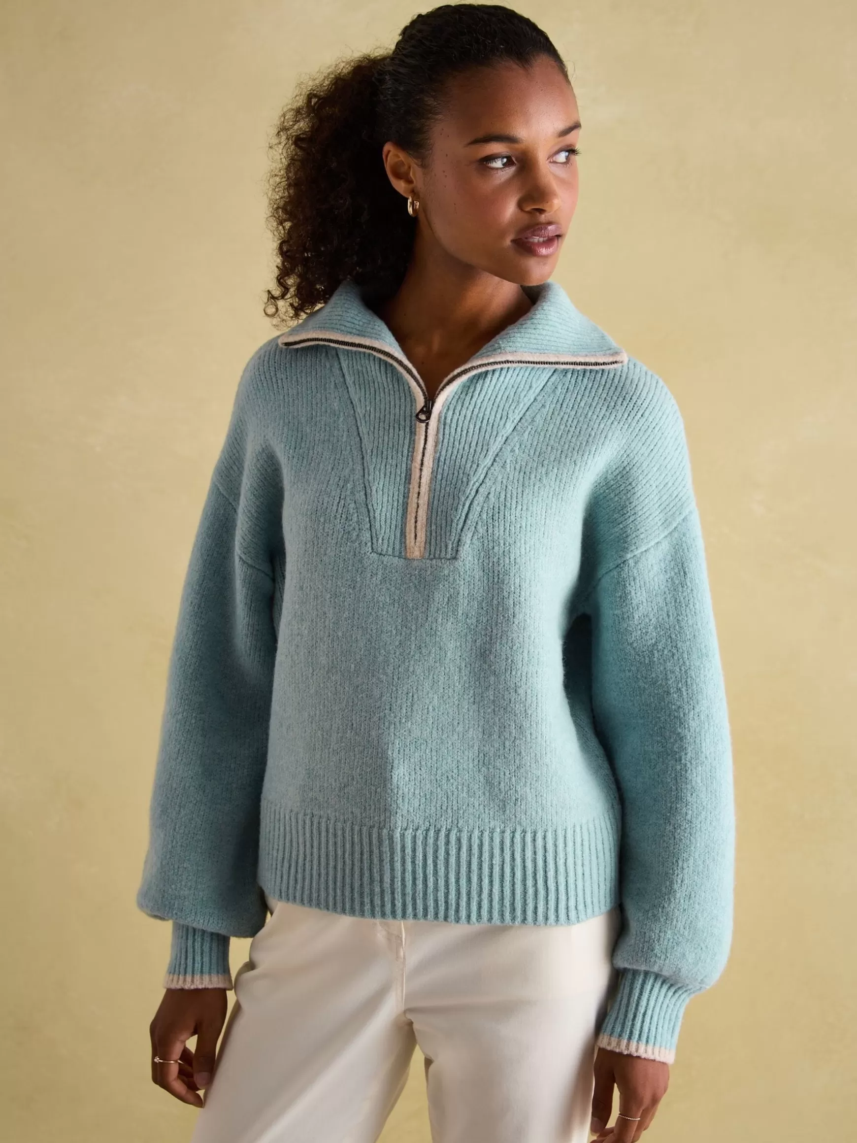 Elmore Knitted Quarter Zip Jumper^Joules Hot