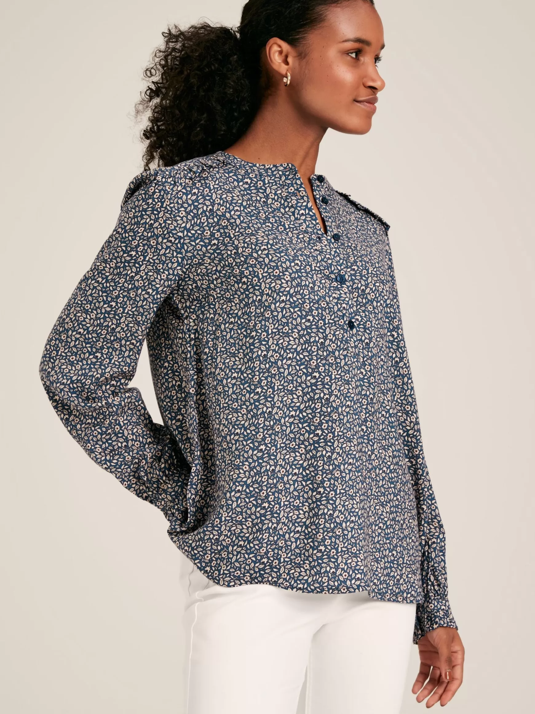 Emsley Blue Floral Long Sleeve Blouse^Joules Flash Sale
