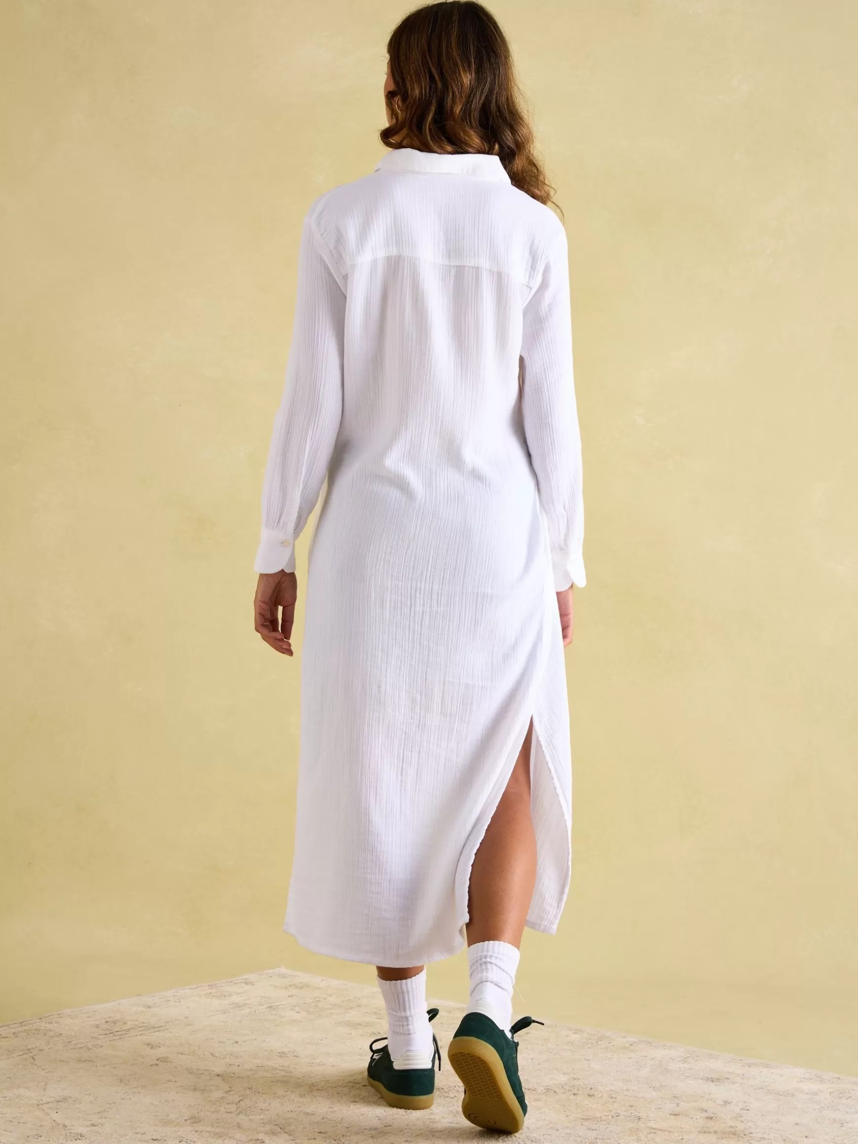 Erica Button Through Cotton Shirt Dress^Joules Flash Sale