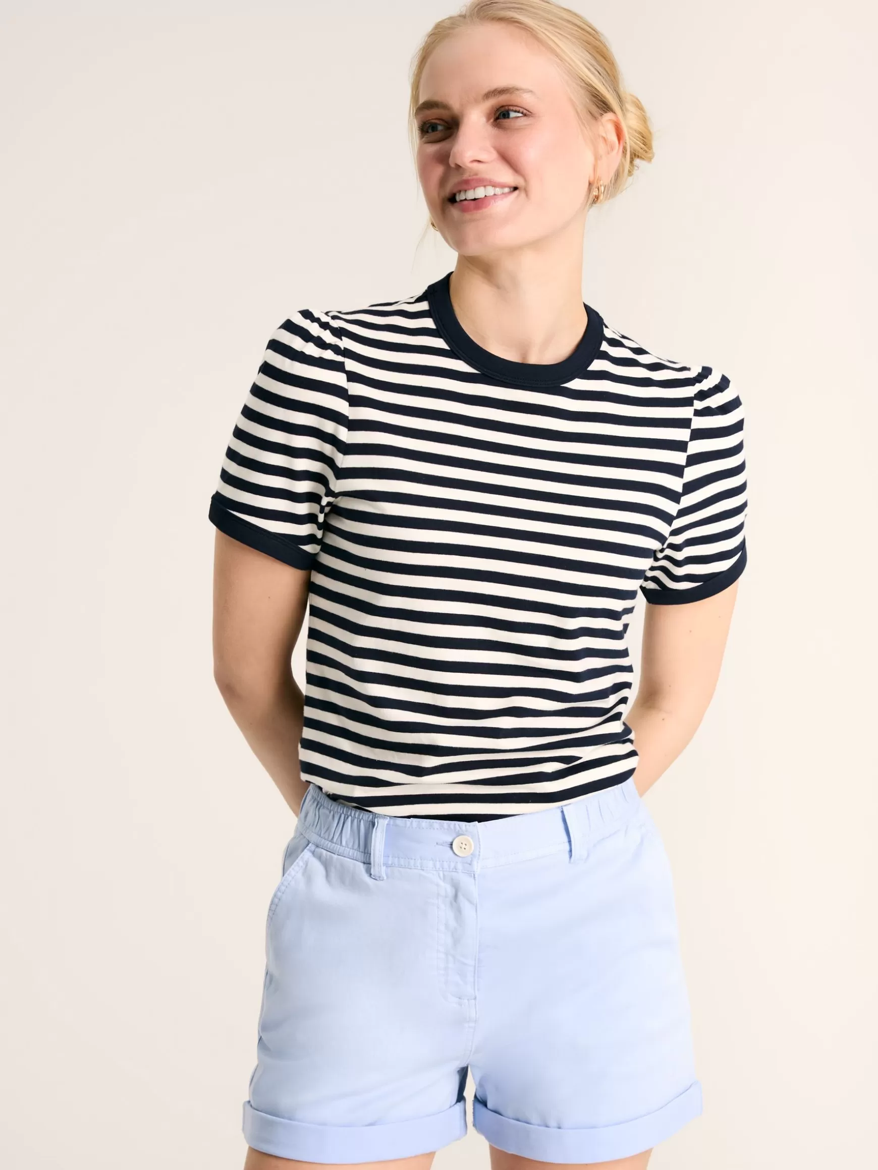 Erin Navy Blue Stripe Short Sleeve T-Shirt^Joules Best Sale