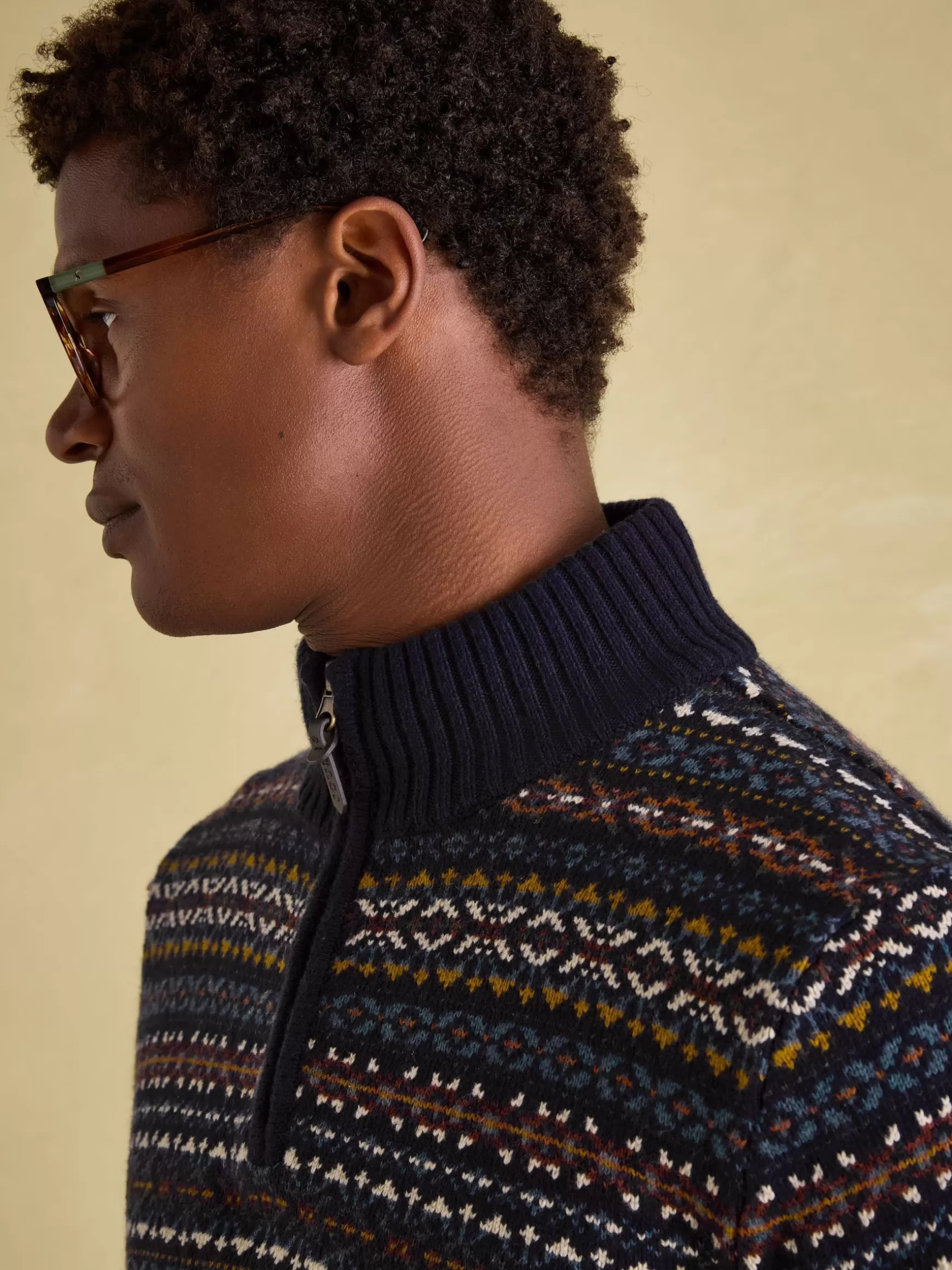 Fair Isle Quarter Zip Knit Jumper Contains Merino Wool^Joules Best Sale