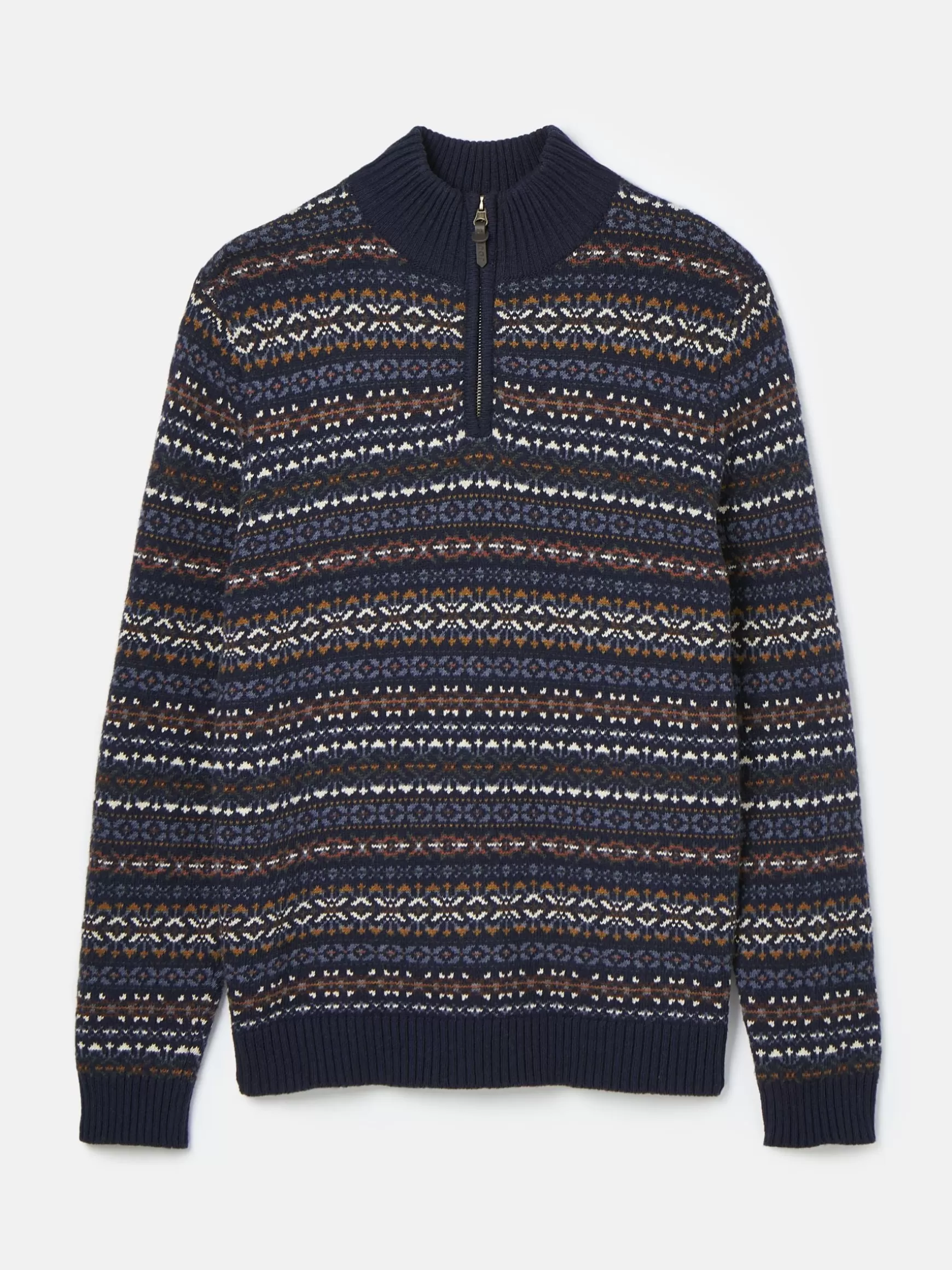 Fair Isle Quarter Zip Knit Jumper Contains Merino Wool^Joules Best Sale