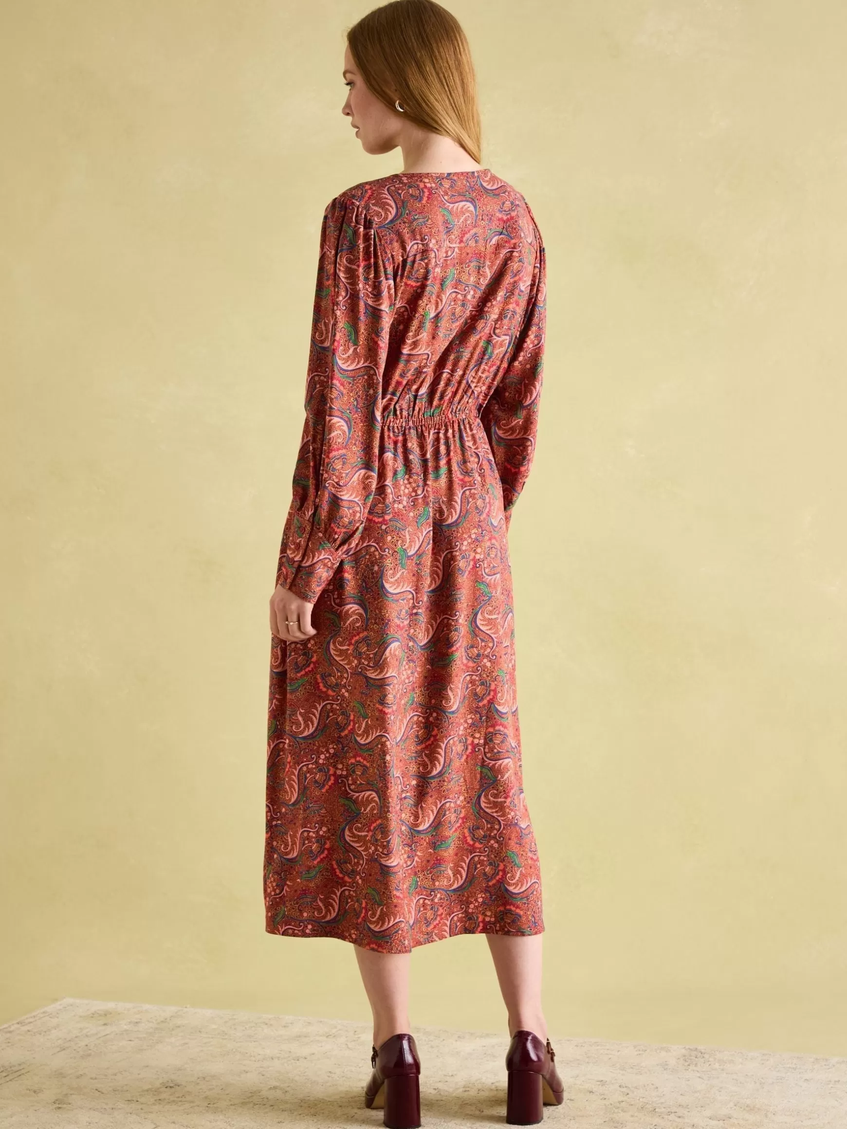 Felicity Red Paisley Smocked Midi Dress^Joules Cheap