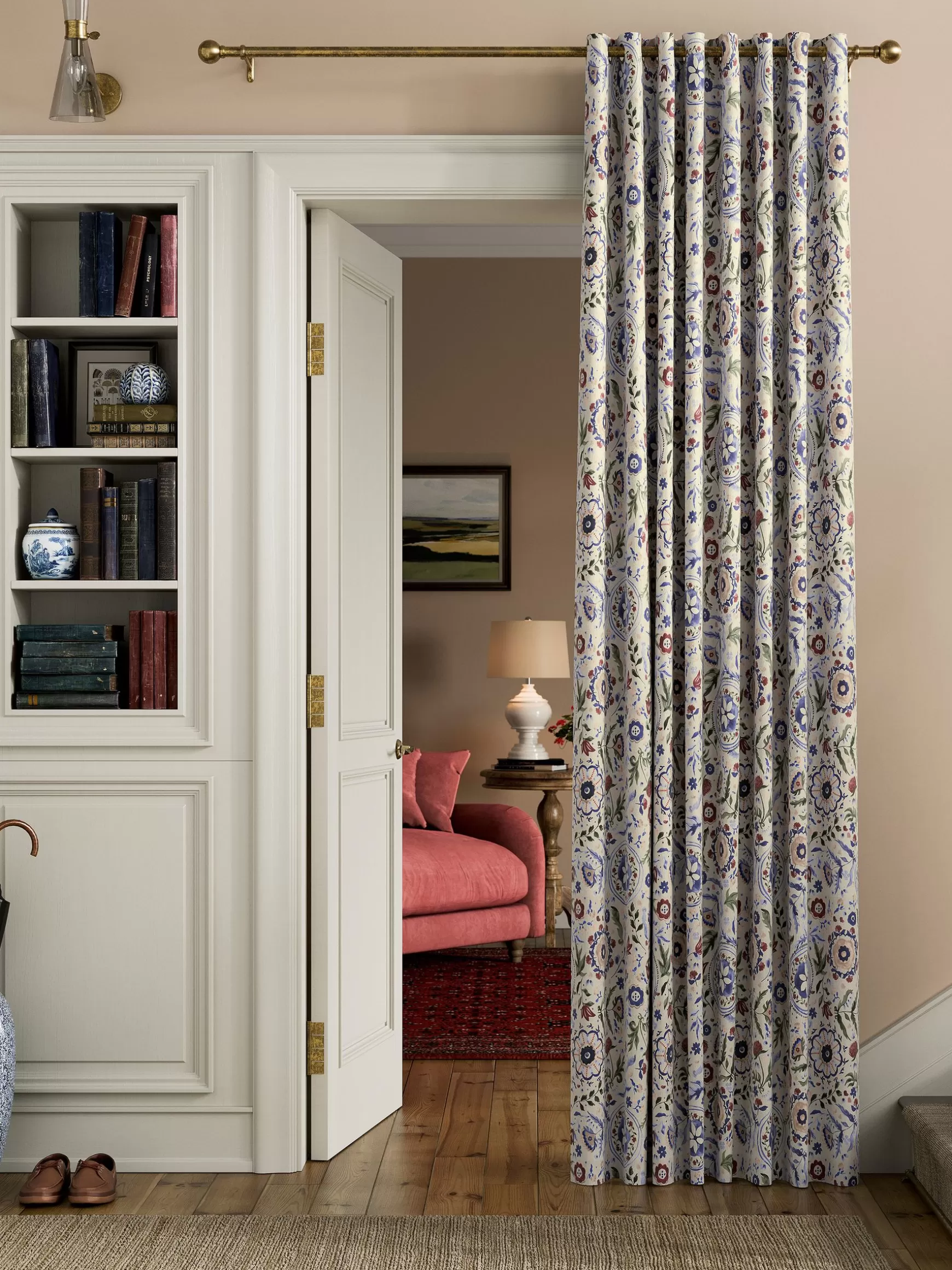 Festival Flowers Set of 2 Cream Multi Blackout Eyelet Curtains^Joules Store