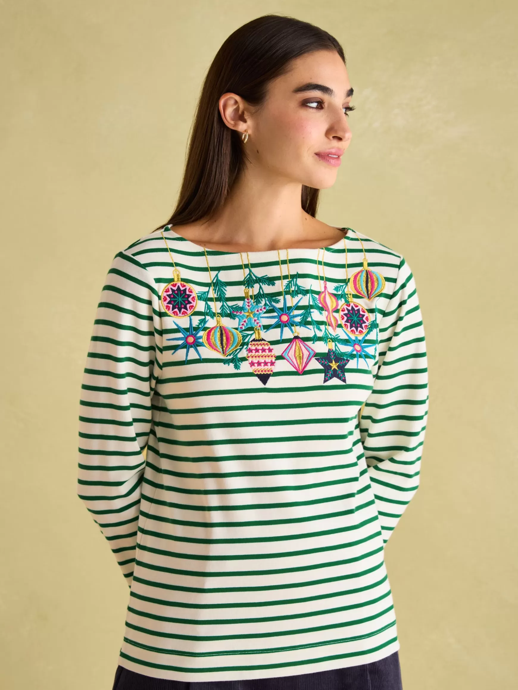 Festive Harbour Boat Neck Breton Top^Joules Best Sale