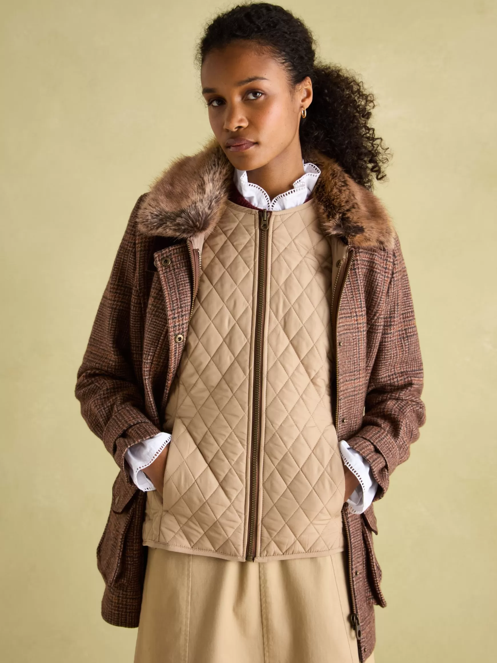 Fieldcoat Luxe Fieldcoat Luxe 3-in-1 Tweed Coat with Removable Quilted Gilet^Joules Shop