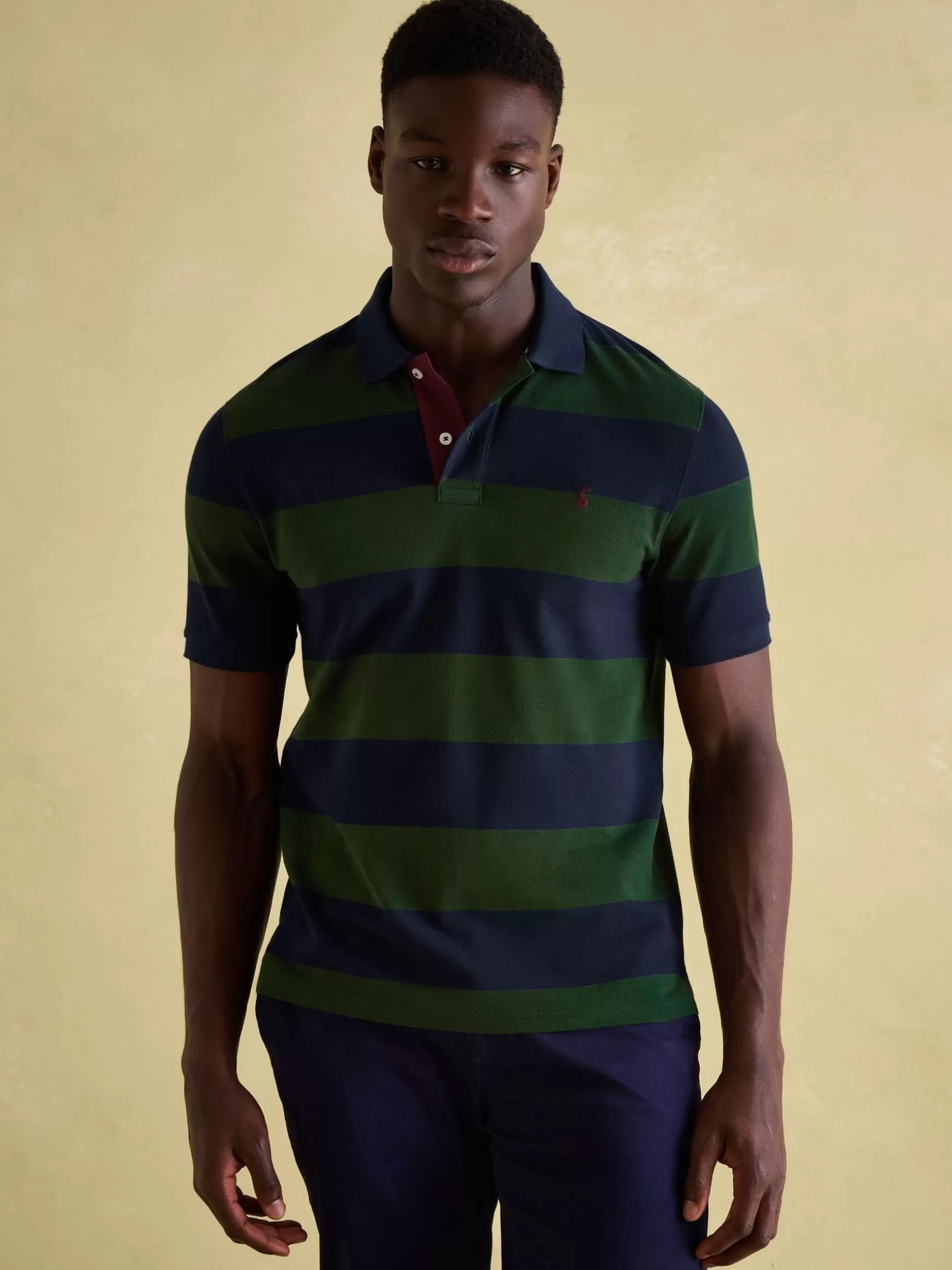 Filbert Green & Navy Striped Polo Shirt^Joules Shop