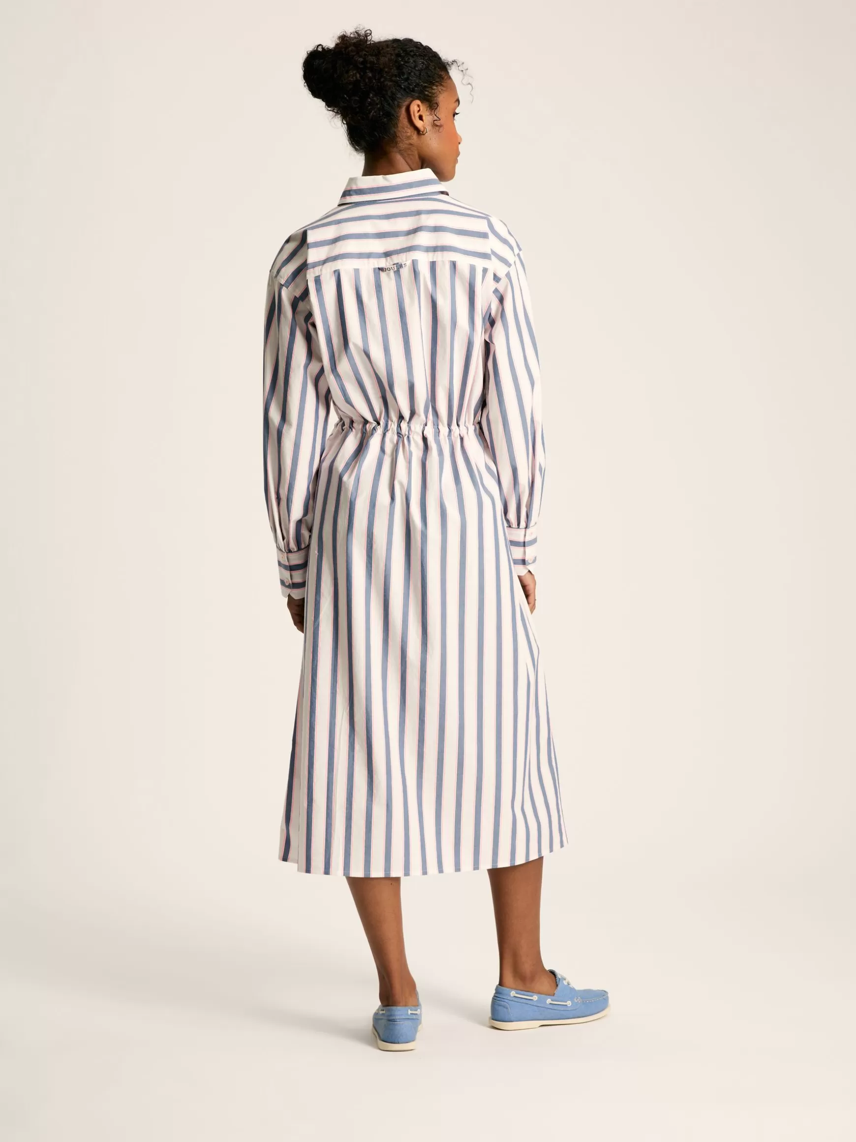 Francesca Blue Printed Tie Waist Shirt Dress^Joules Online
