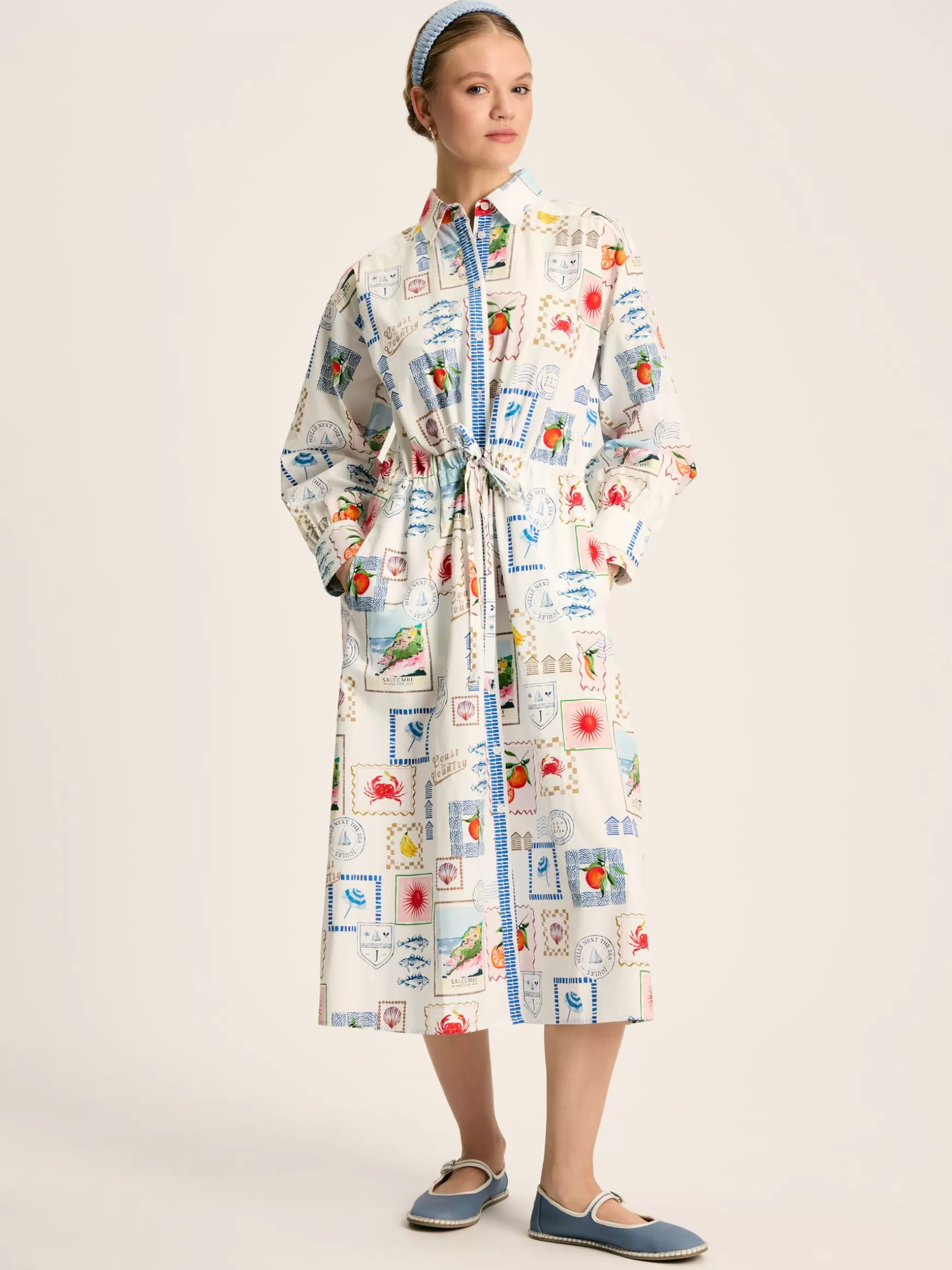 Francesca Tie Waist Shirt Dress^Joules Store