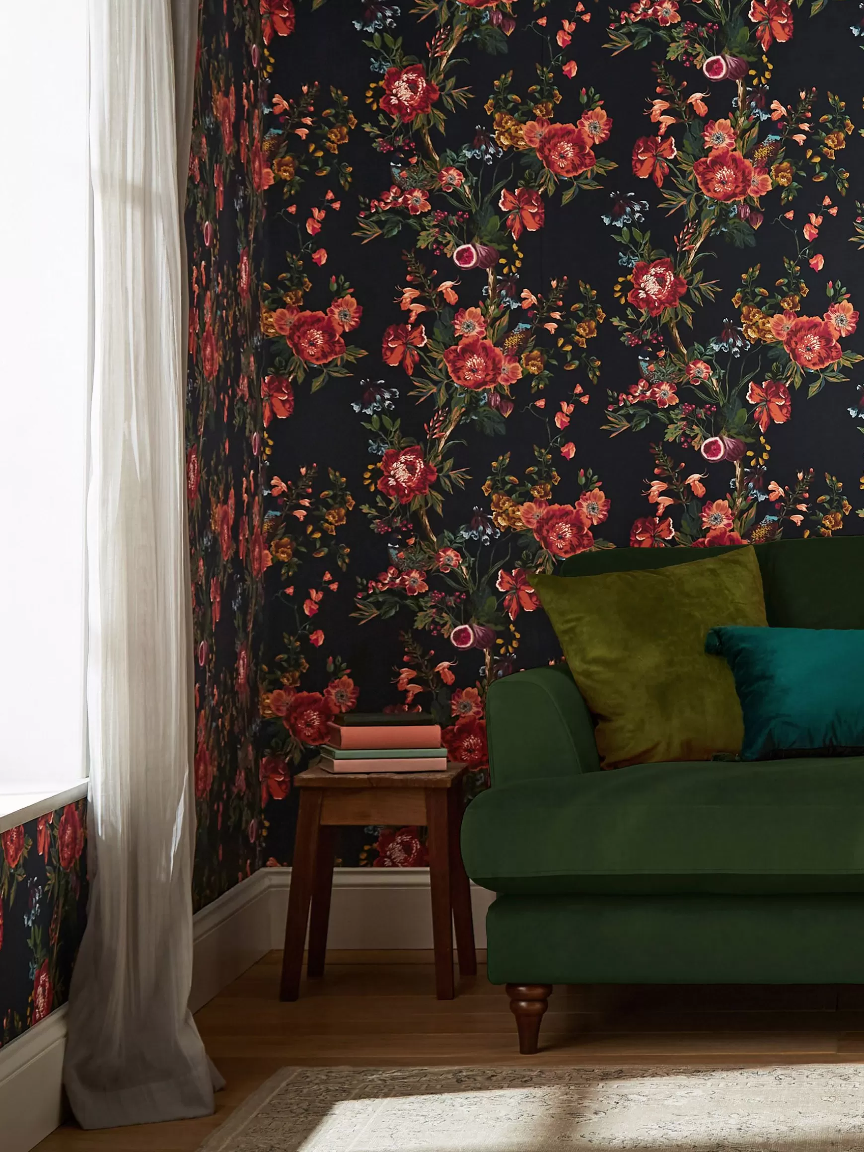French Navy Forest Chinoiserie 10M Wallpaper^Joules Hot