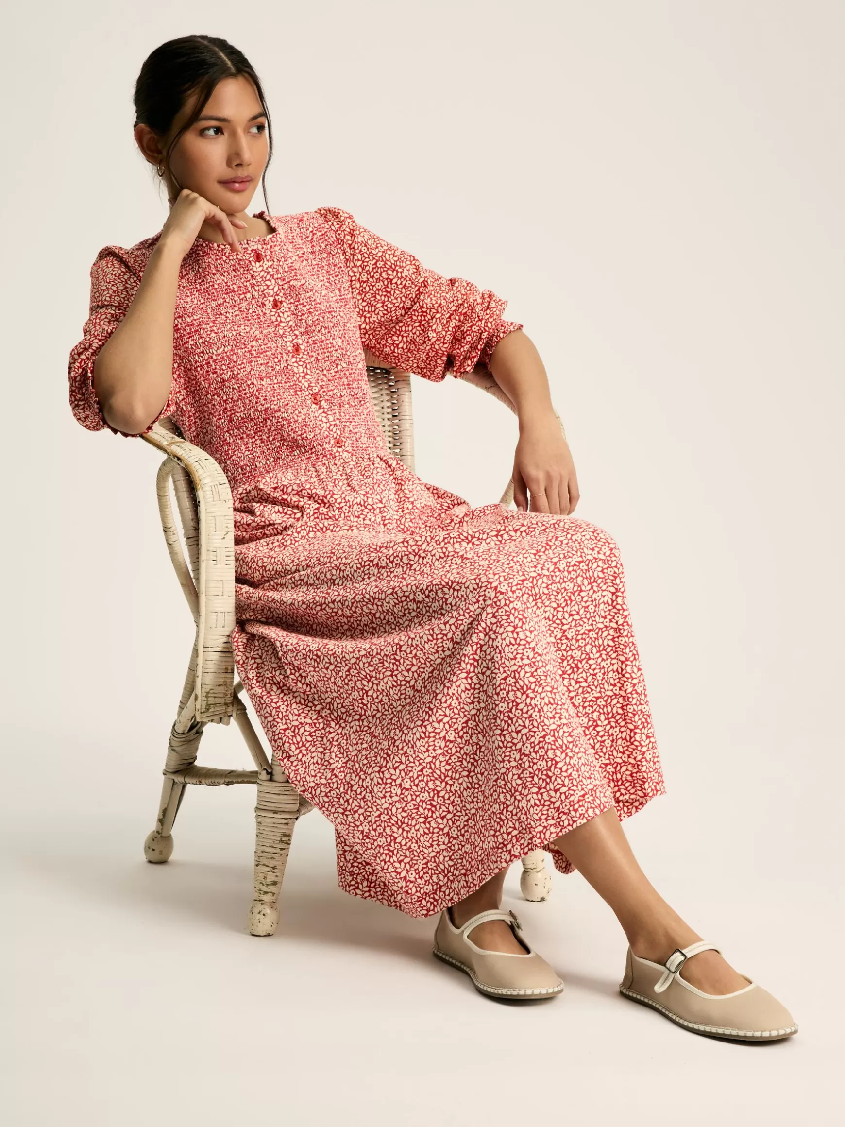 Gia Mixed Fabric Dress^Joules Shop