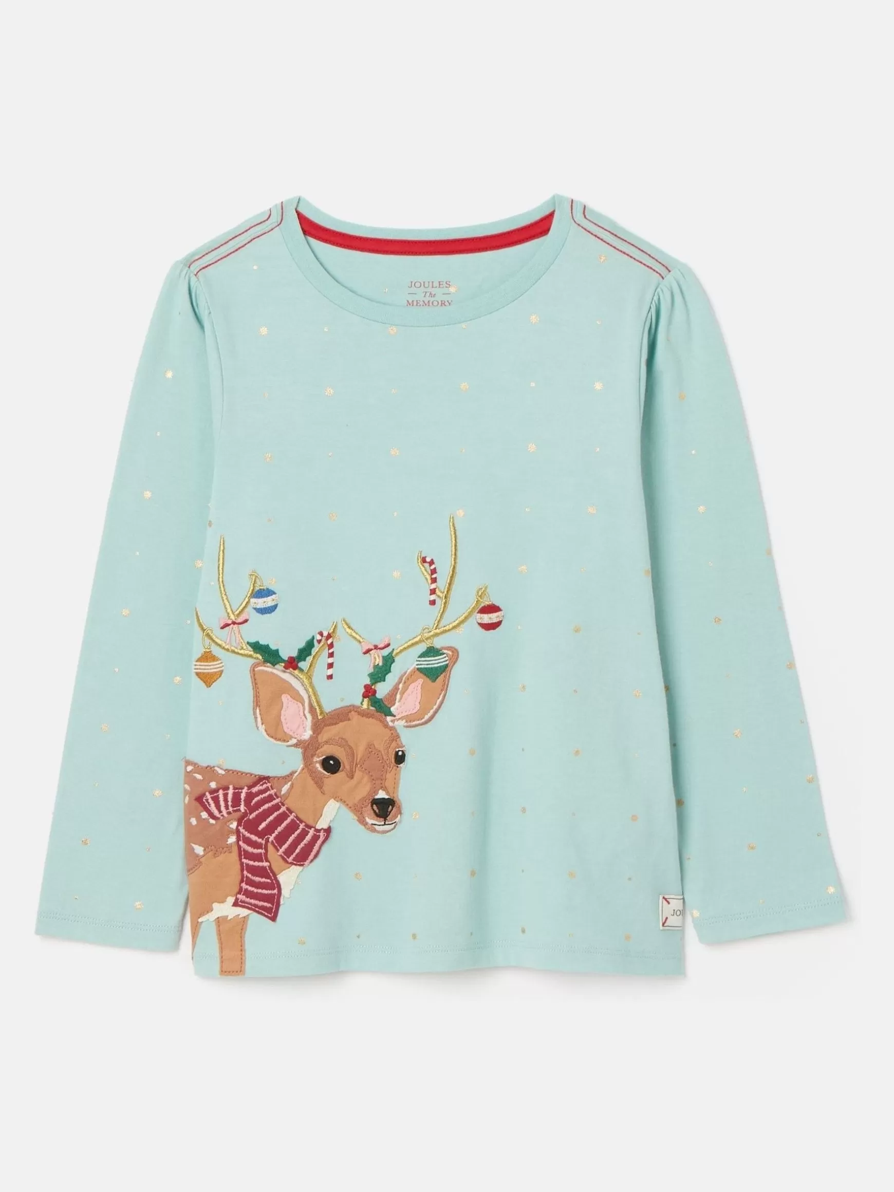 Girls' Ava Green Metallic Star Print Artwork T-Shirt^Joules Sale