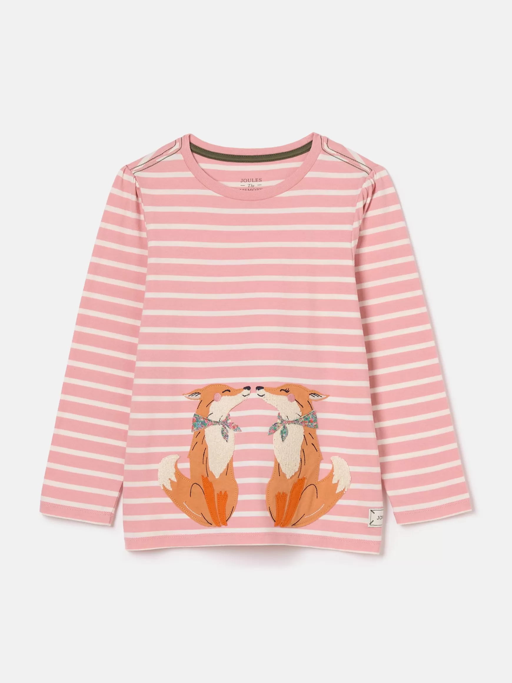 Girls' Ava Pink Stripe Artwork T-Shirt^Joules Discount