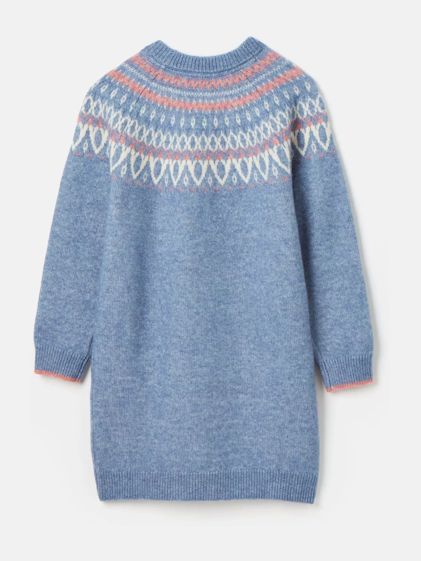 Girls' Charlotte Blue & Pink Fair Isle Jumper Dress^Joules Outlet