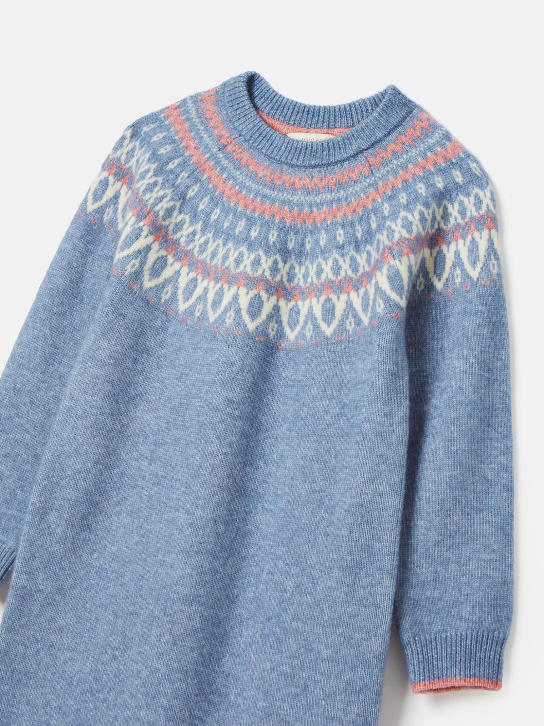 Girls' Charlotte Blue & Pink Fair Isle Jumper Dress^Joules Outlet