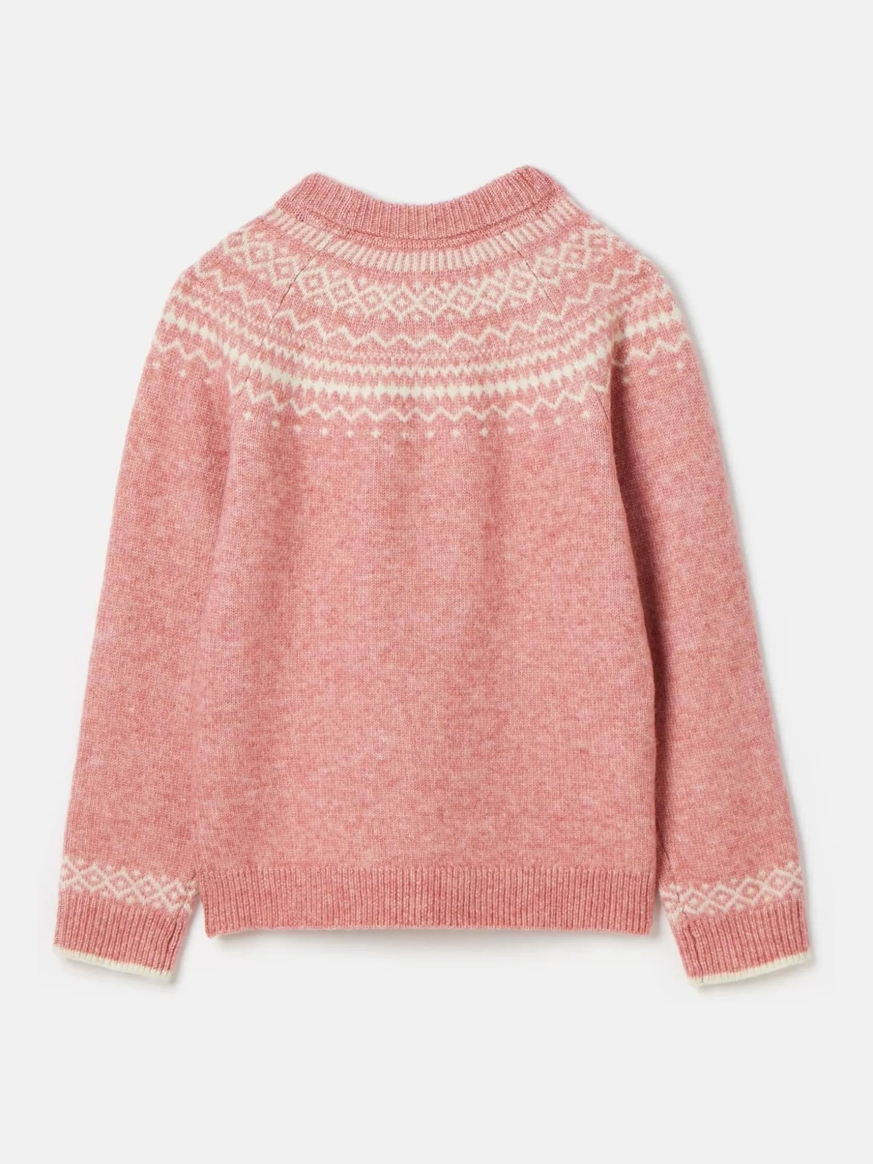 Girls' Charlotte Pink & Cream Fair Isle Jumper^Joules Best Sale