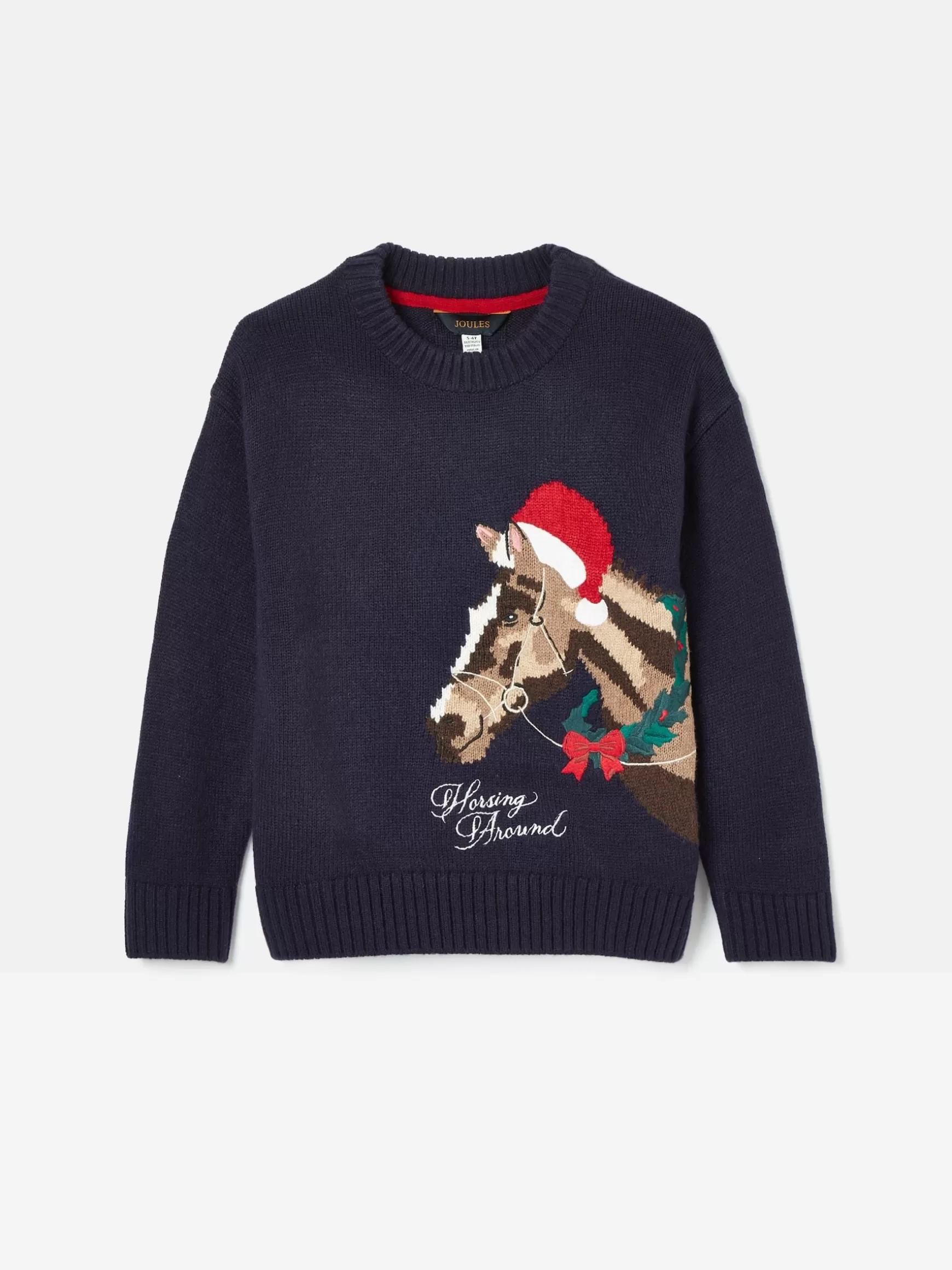 Girls' Cracking Navy Blue Intarsia Artwork Jumper^Joules Online