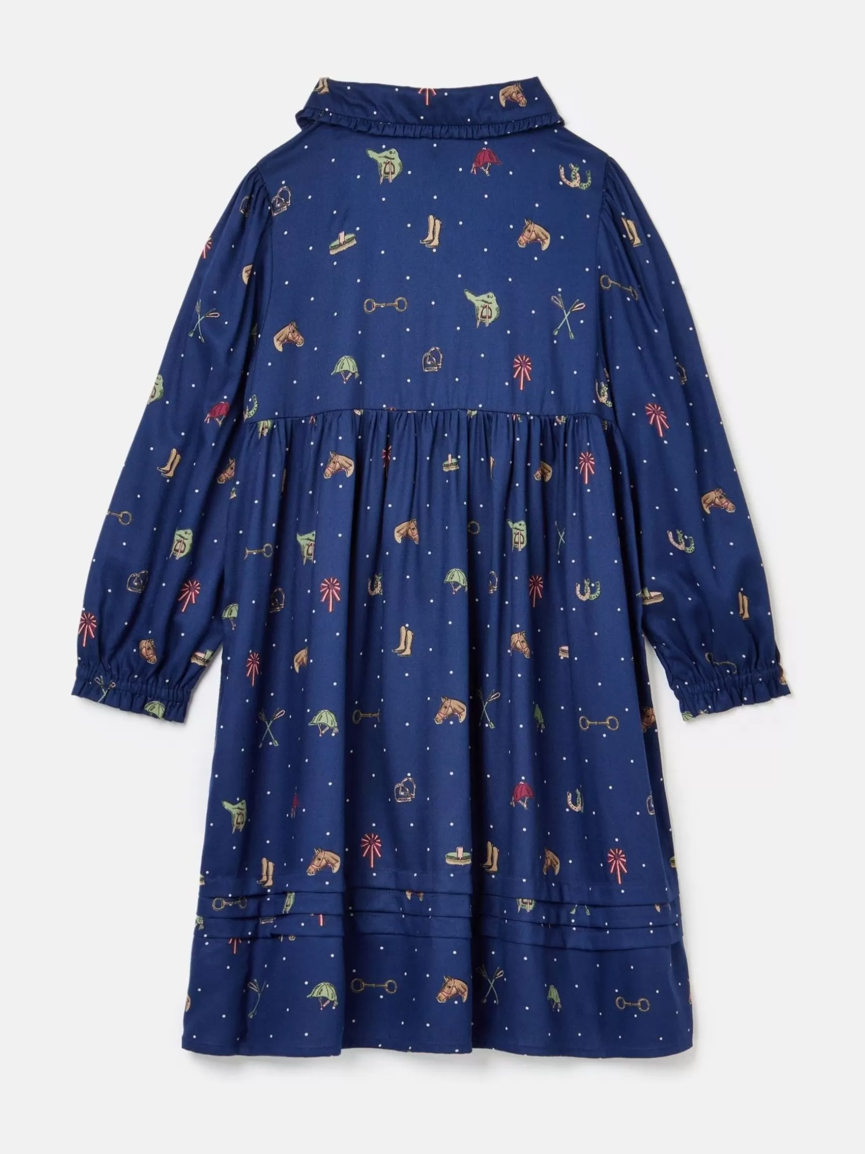Girls' Ella Navy Print Bow Collar Dress^Joules Clearance