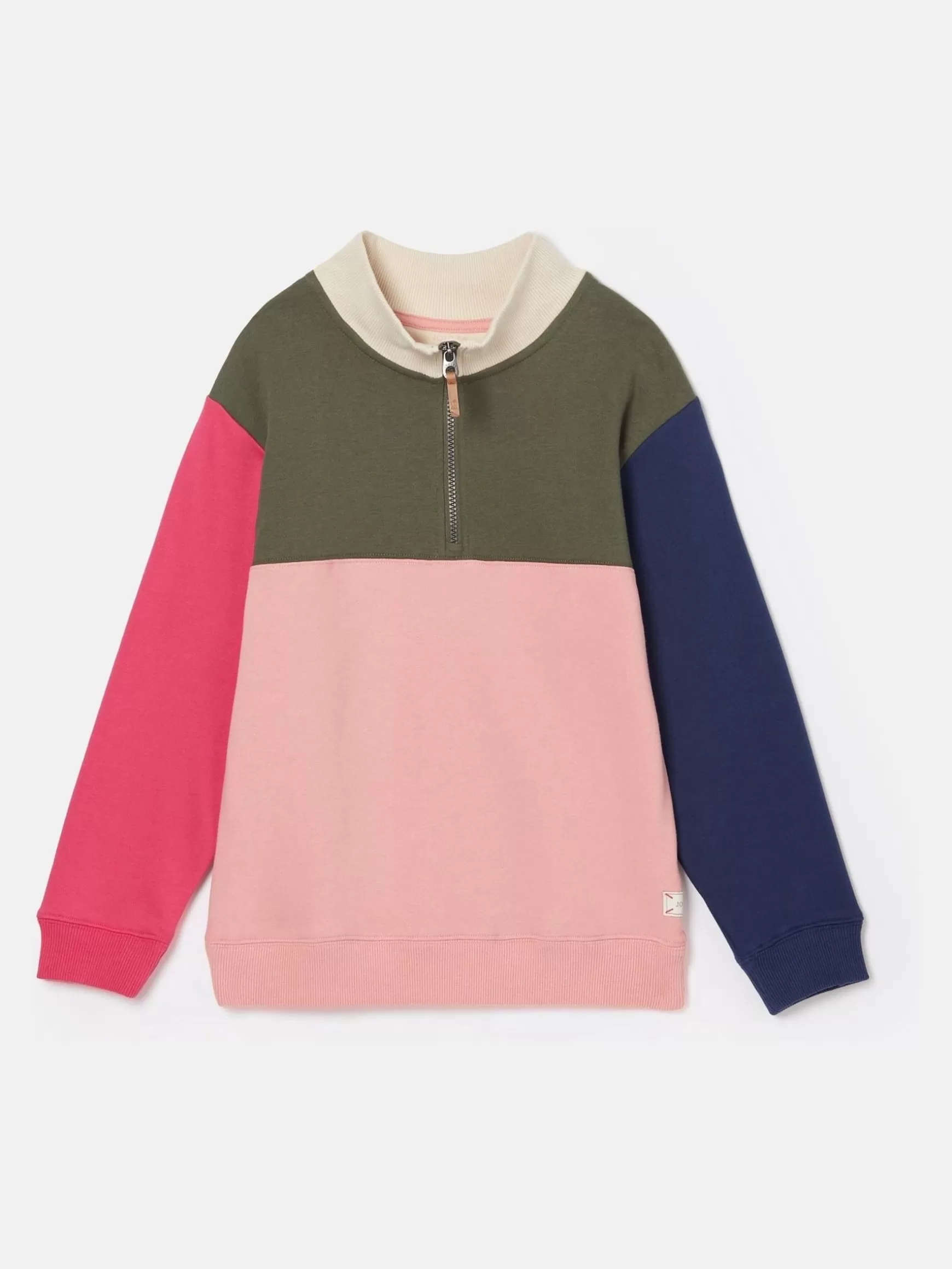 Girls' Elliot Colour Block Quarter Zip Sweatshirt^Joules Online